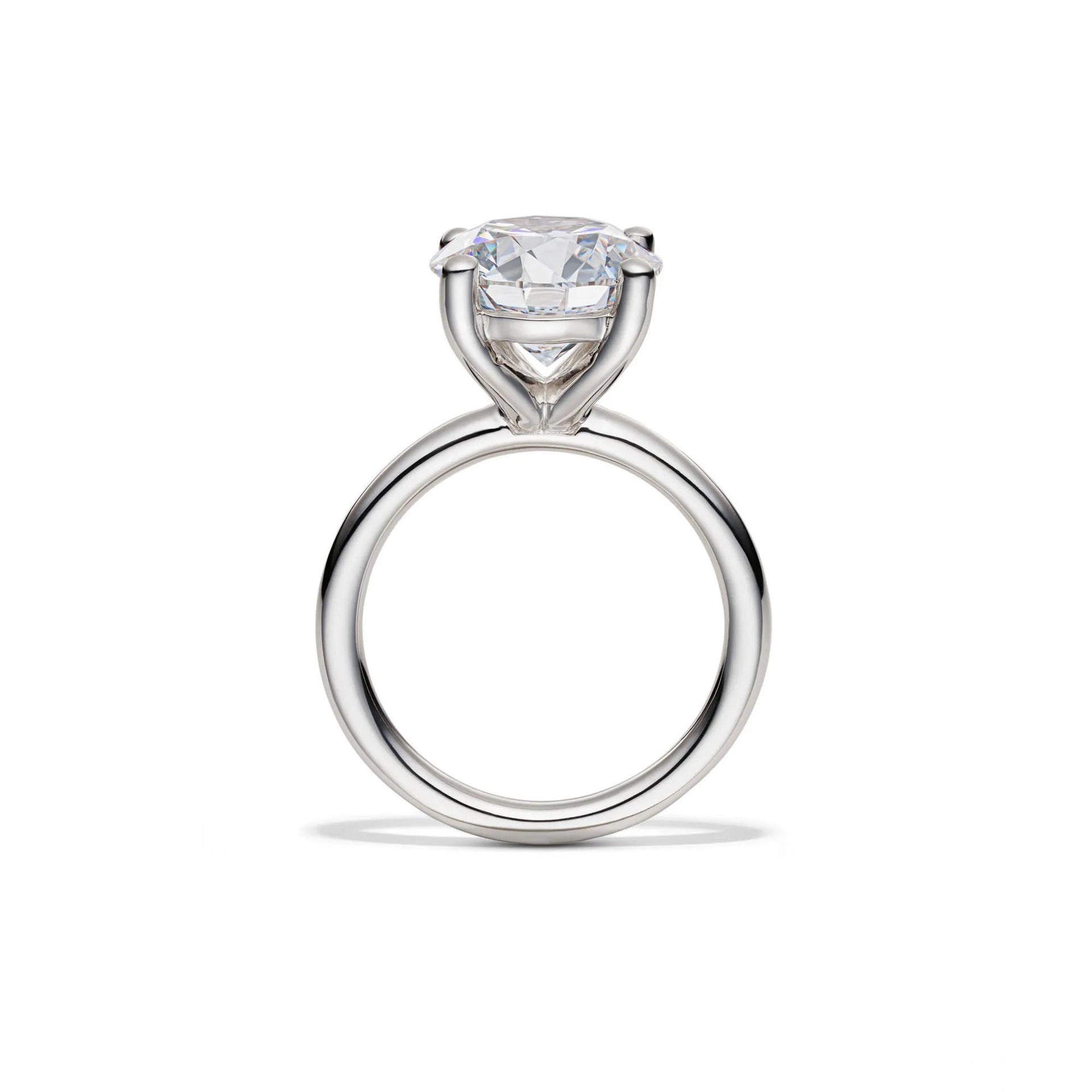 Lab Grown Diamond Round Solitaire Engagement Ring Platinum (5 CT.) White Size 6 2mm