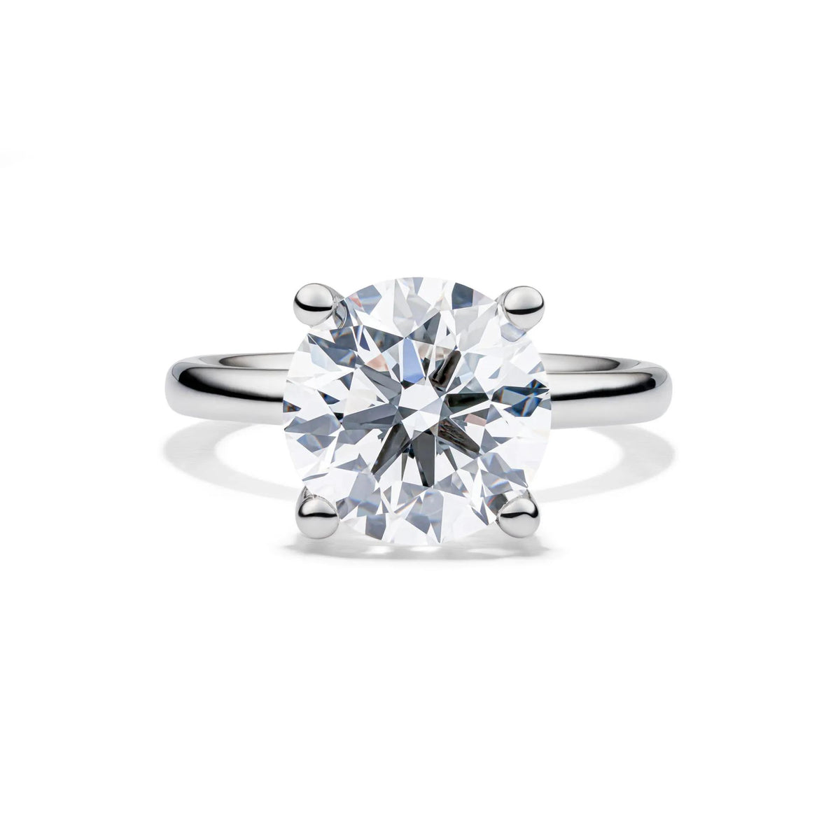 Lab Grown Diamond Round Solitaire Engagement Ring Platinum (5 CT.) White Size 6 2mm