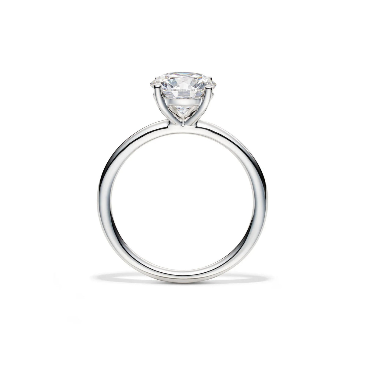 Lab Grown Diamond Solitaire Round Engagement Ring Platinum (2 CT.) White Size 5 2mm