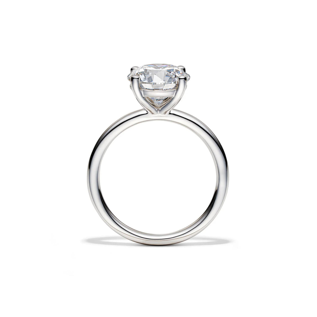 Lab Grown Diamond Solitaire Round Engagement Ring Platinum (3 CT.) White Size 10 2mm