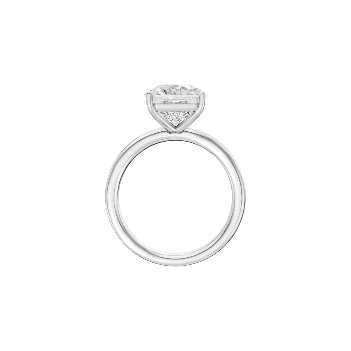 Lab Grown Diamond Square Radiant-Cut Solitaire Engagement Ring 14K White Gold (3 CT.) Size 9.5 2mm