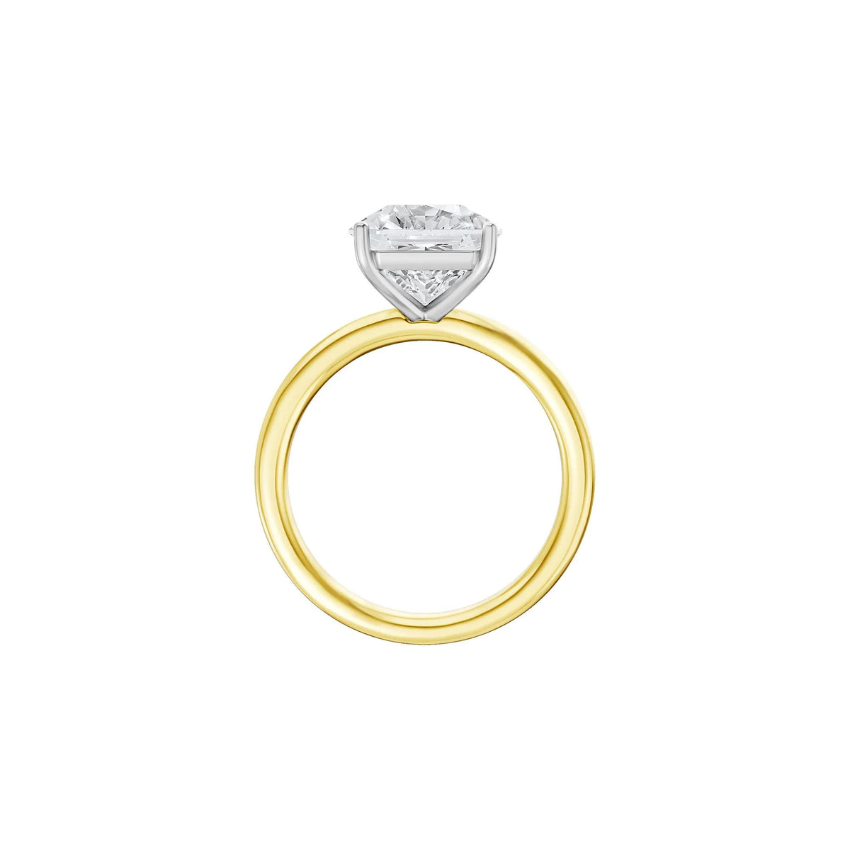 Lab Grown Diamond Square Solitaire Ring 14K Yellow & White Gold (3 CT.) Size 12 2mm