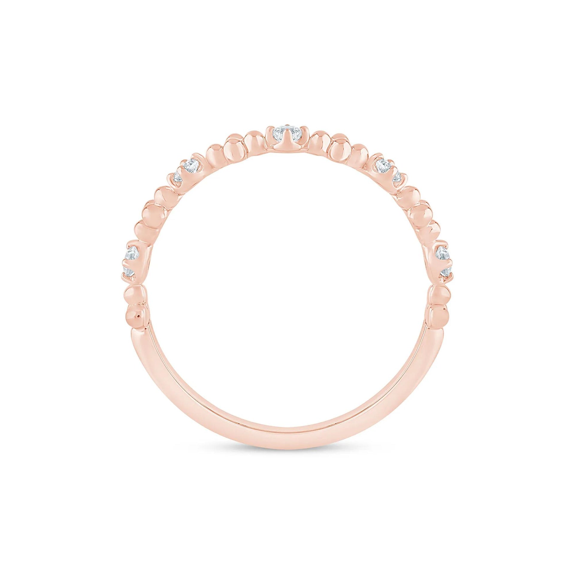 1/8 CT. Tw. Lab Grown Diamond Stack Band Ring 10K Rose Gold Size 6 1.5mm
