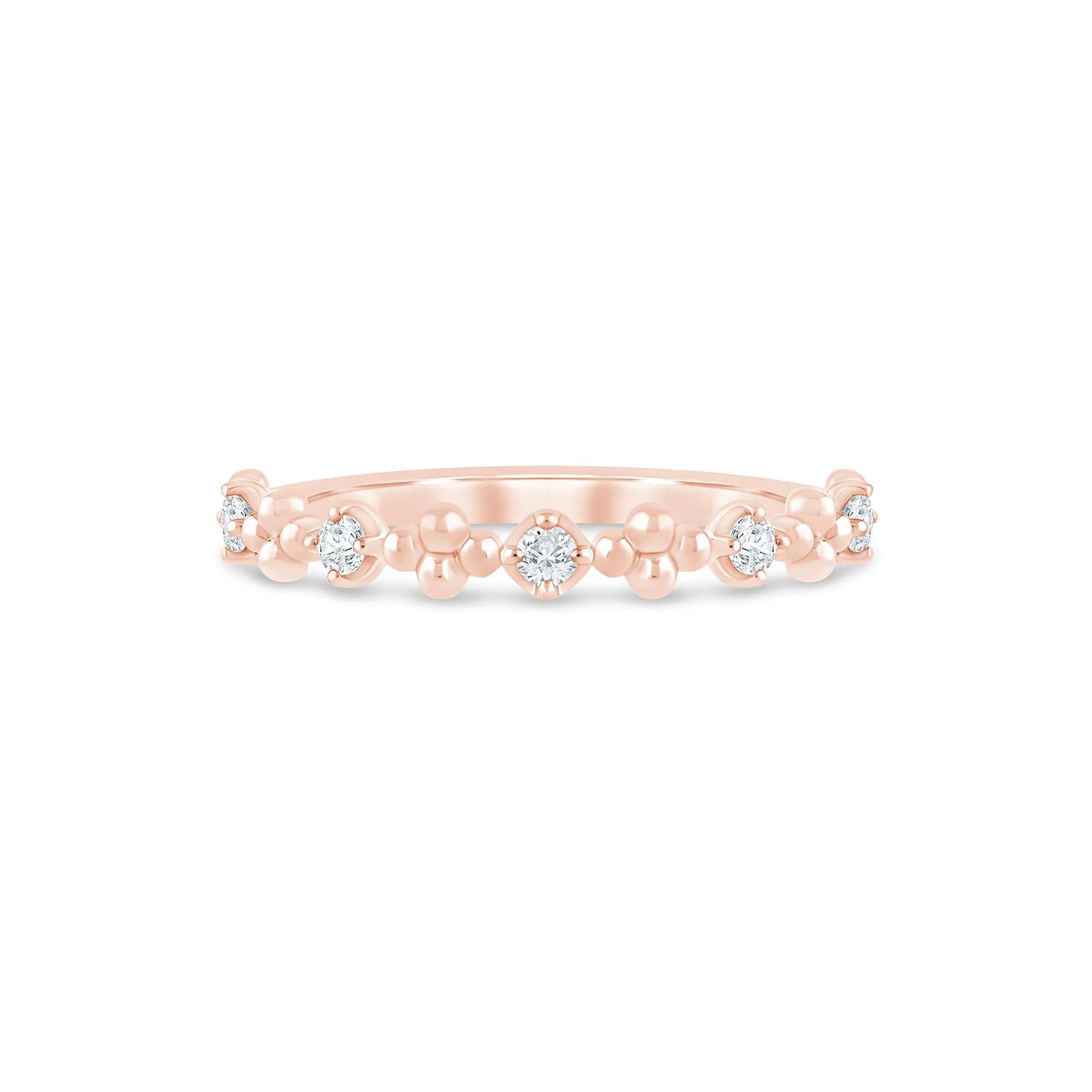 1/8 CT. Tw. Lab Grown Diamond Stack Band Ring 10K Rose Gold Size 6 1.5mm