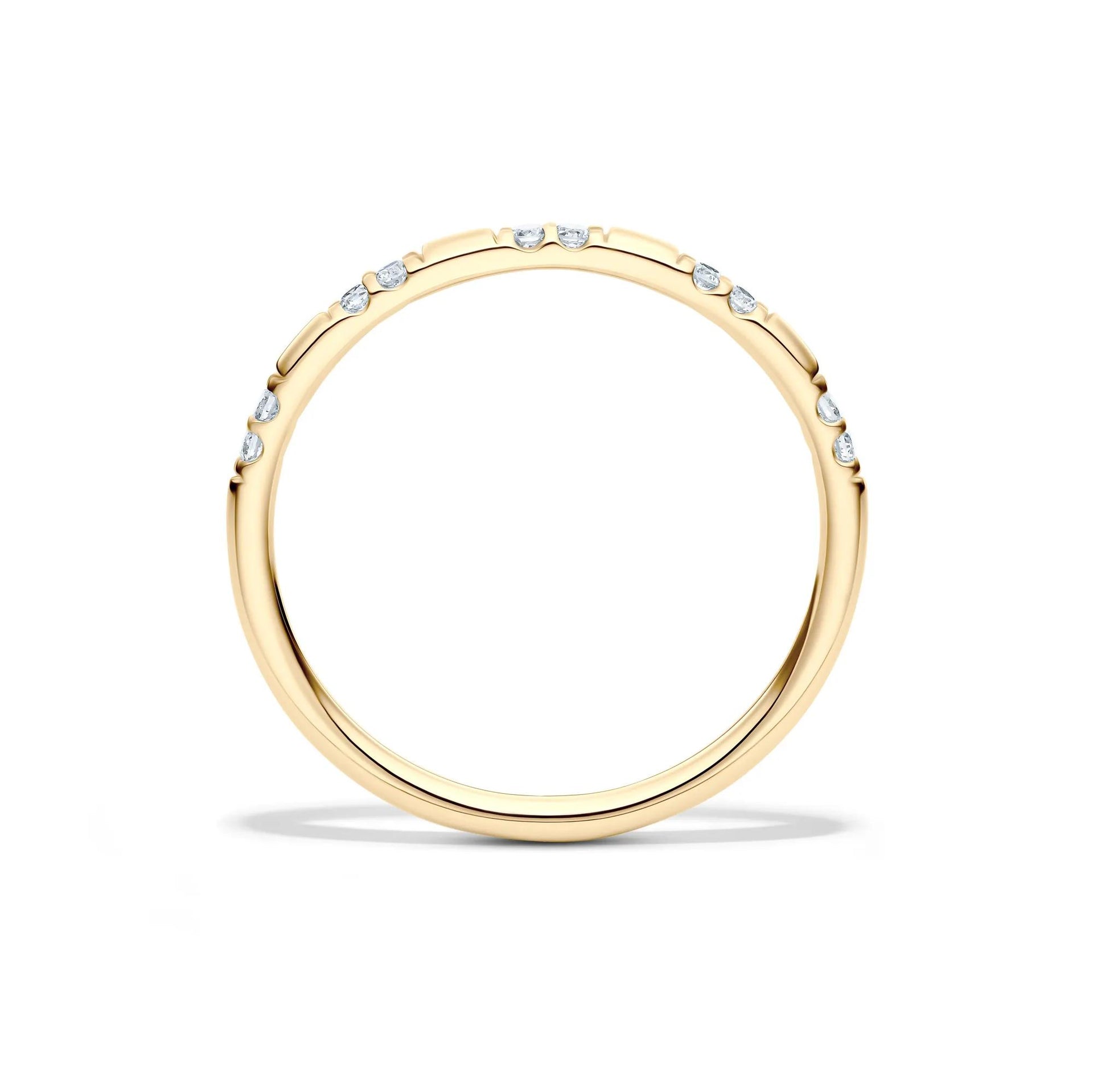 1/10 CT. Tw. Lab Grown Diamond Stack Band Ring 10K Yellow Gold Size 6.5 1.5mm
