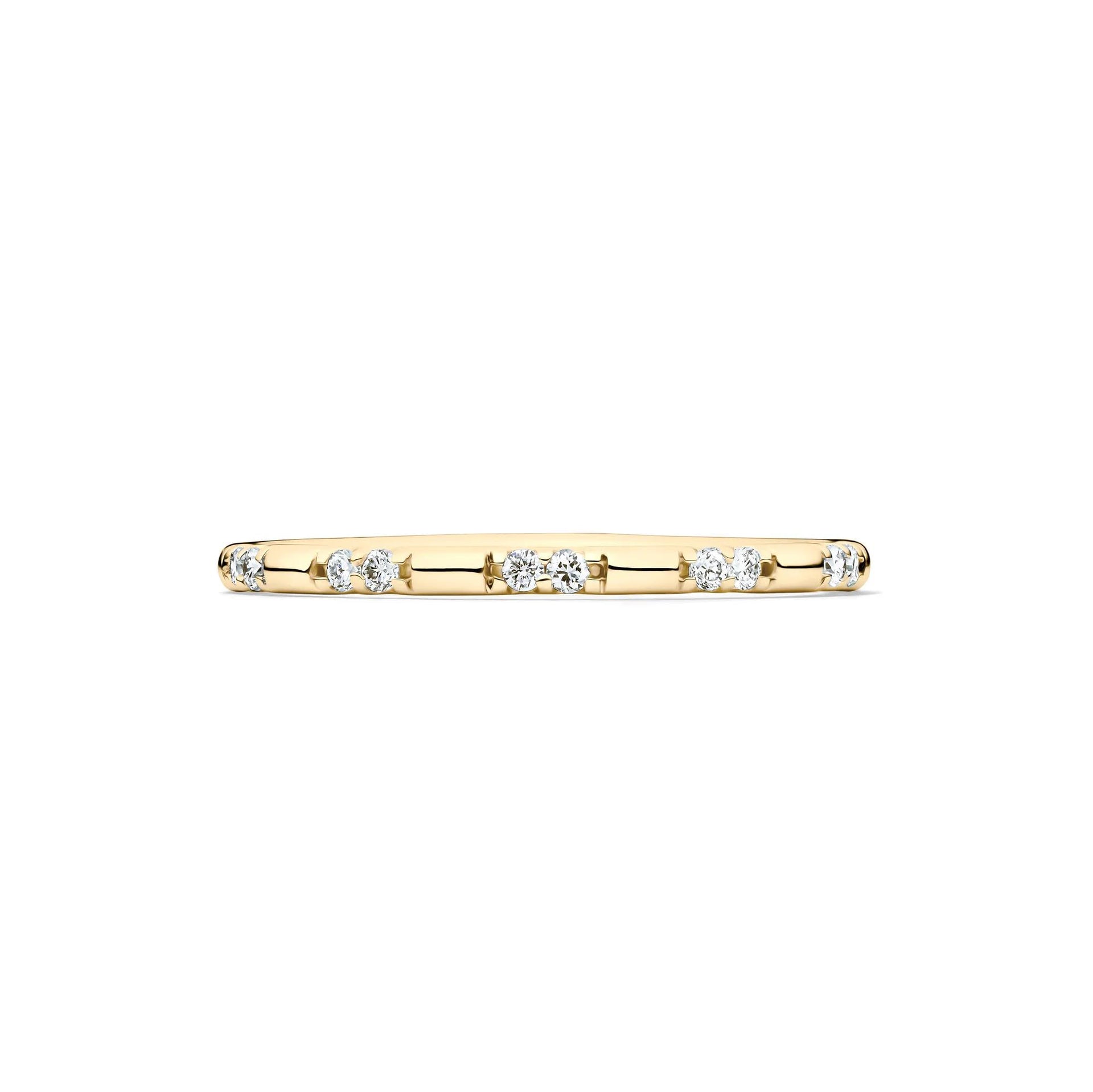 1/10 CT. Tw. Lab Grown Diamond Stack Band Ring 10K Yellow Gold Size 9 1.5mm