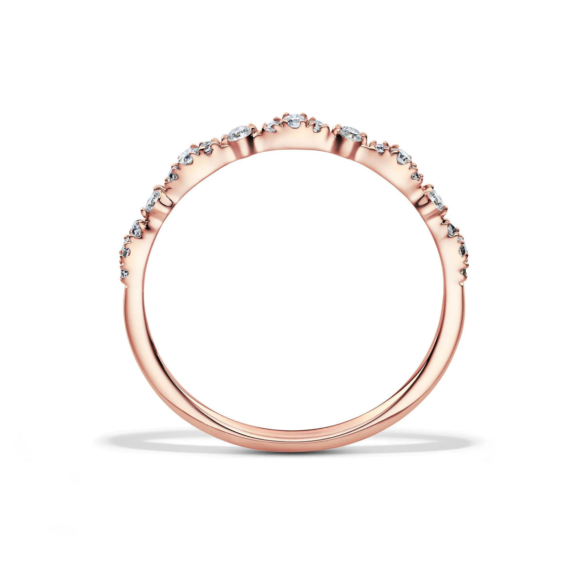 1/7 CT. Tw. Lab Grown Diamond Stack Band Ring 10K Rose Gold Size 7 1.5mm