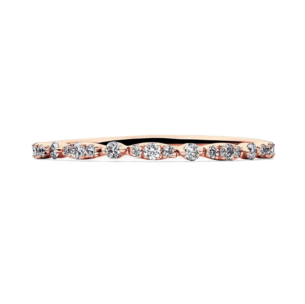 1/7 CT. Tw. Lab Grown Diamond Stack Band Ring 10K Rose Gold Size 7 1.5mm