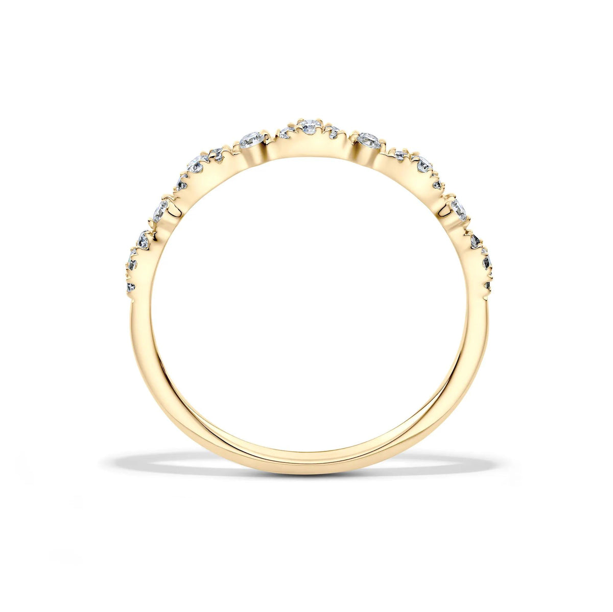 1/7 CT. Tw. Lab Grown Diamond Stack Band Ring 10K Yellow Gold Size 6 1.5mm