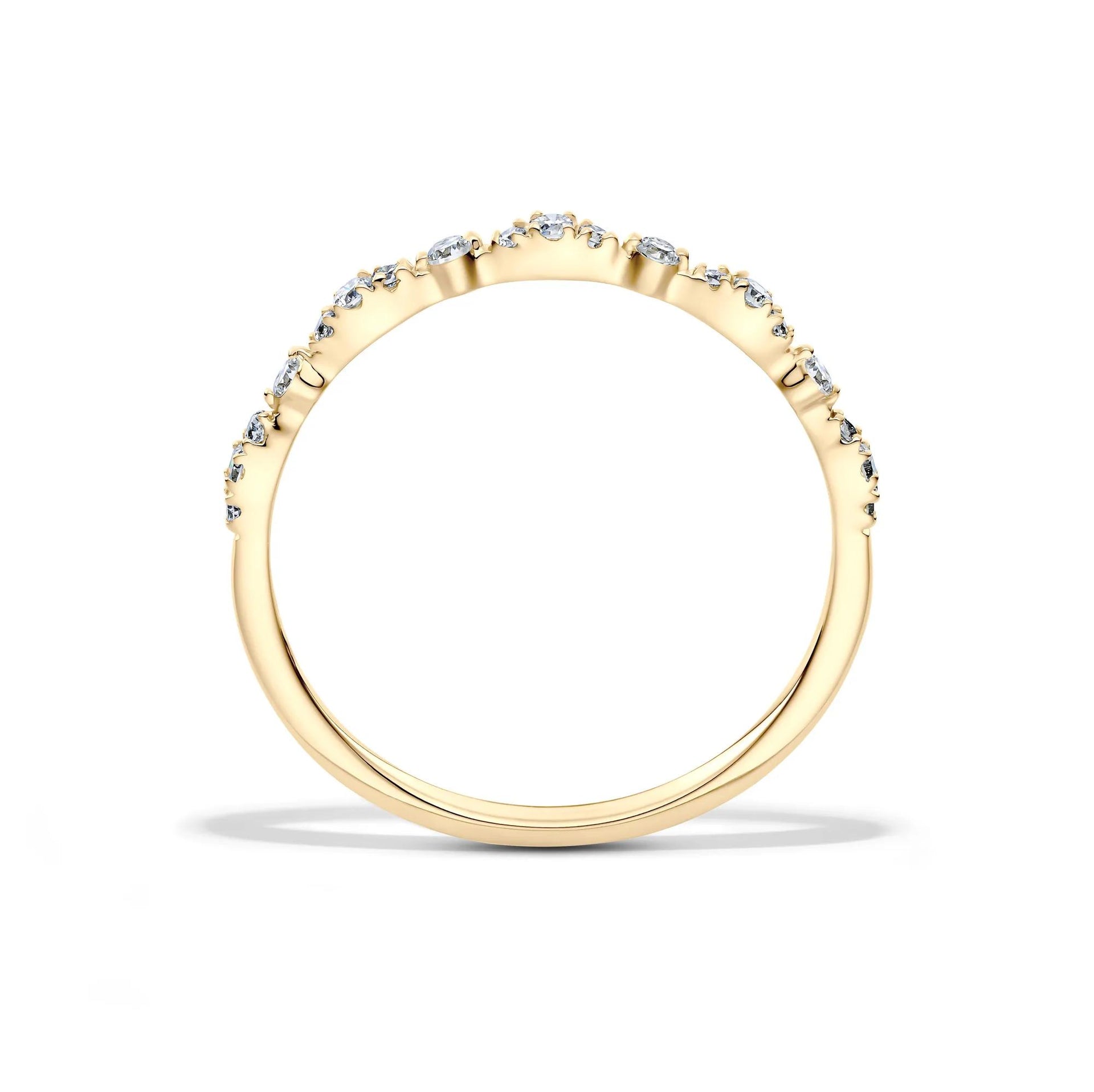 1/7 CT. Tw. Lab Grown Diamond Stack Band Ring 10K Yellow Gold Size 6.5 1.5mm
