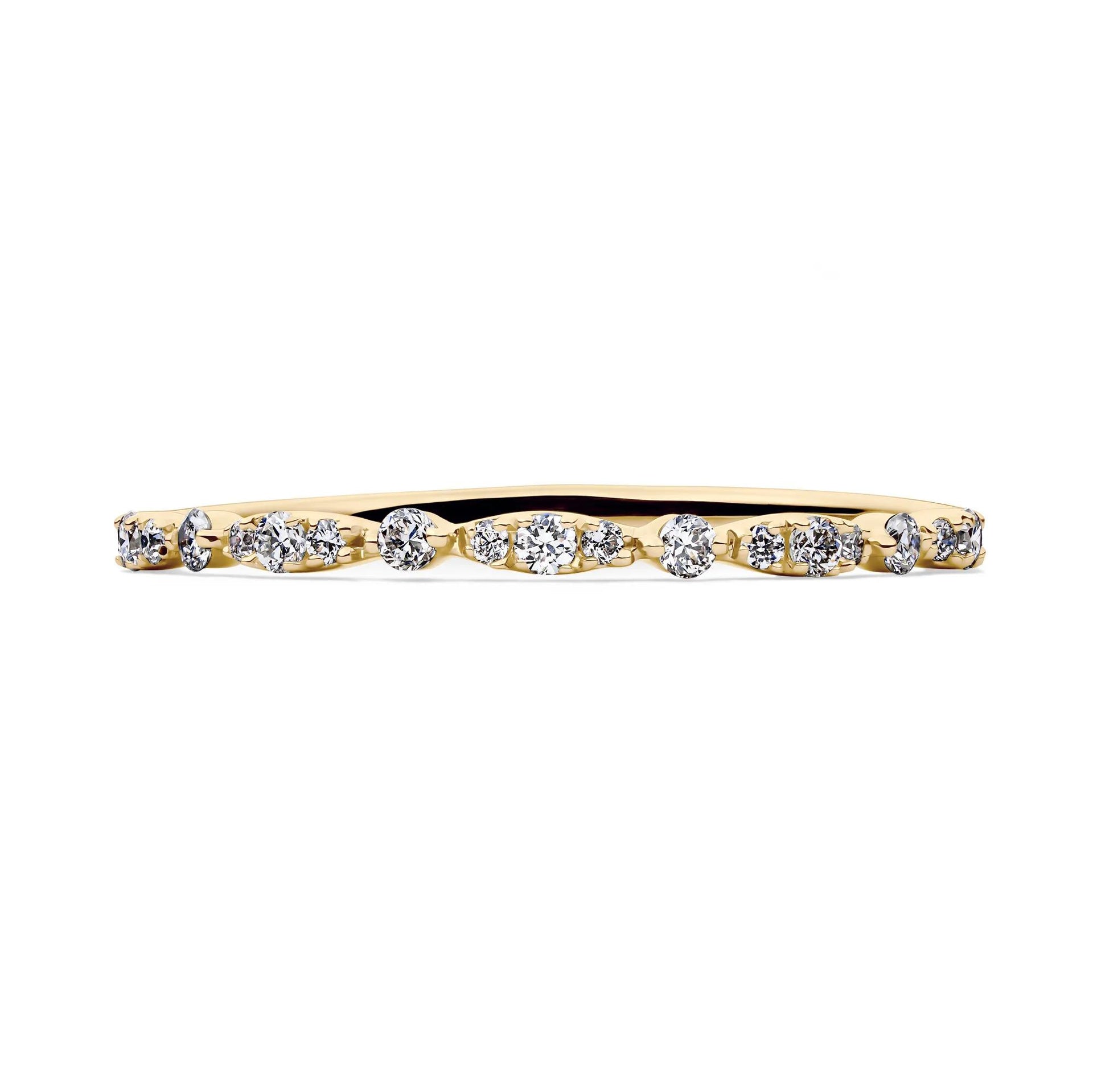 1/7 CT. Tw. Lab Grown Diamond Stack Band Ring 10K Yellow Gold Size 6.5 1.5mm