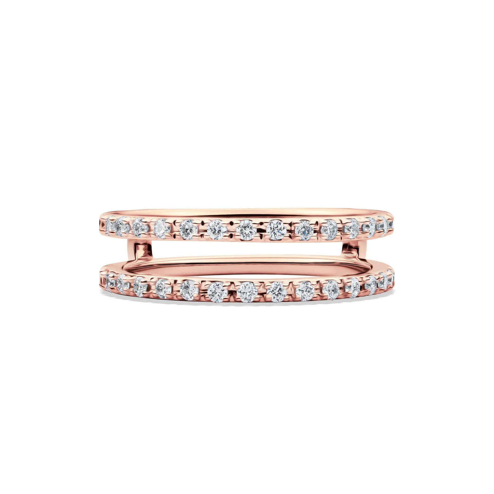 1/3 CT. Tw. Lab Grown Diamond Straight Insert 14K Rose Gold Ring Round Brilliant Cut Size 9 1mm