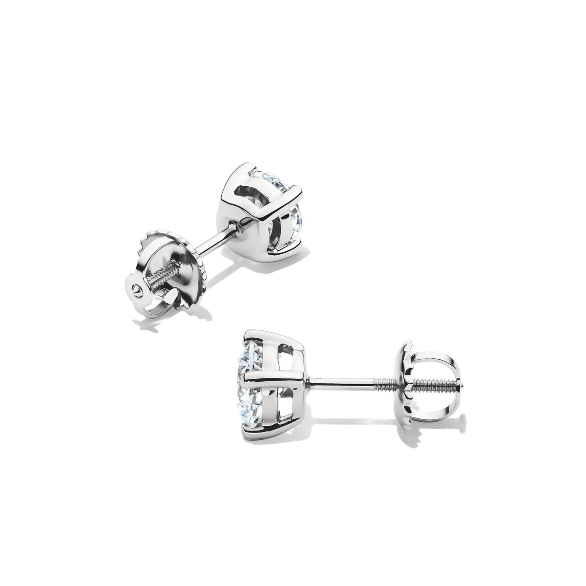 1 CT. Tw. Lab Grown Diamond Stud Earrings Platinum White Size 4.50mm