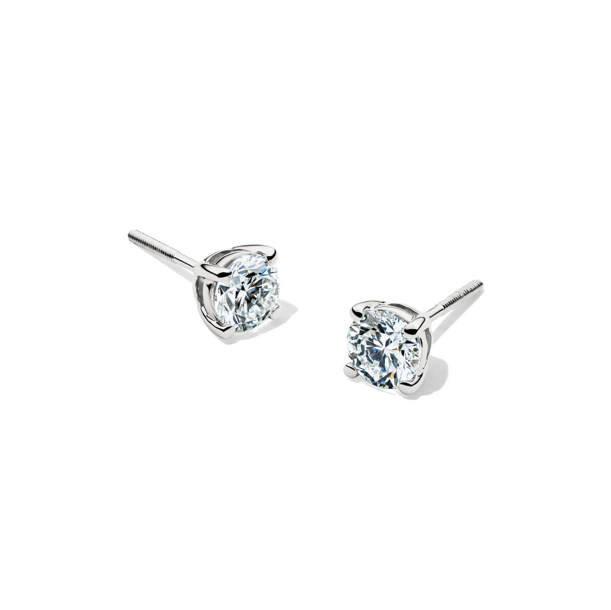 1 CT. Tw. Lab Grown Diamond Stud Earrings Platinum White Size 4.50mm