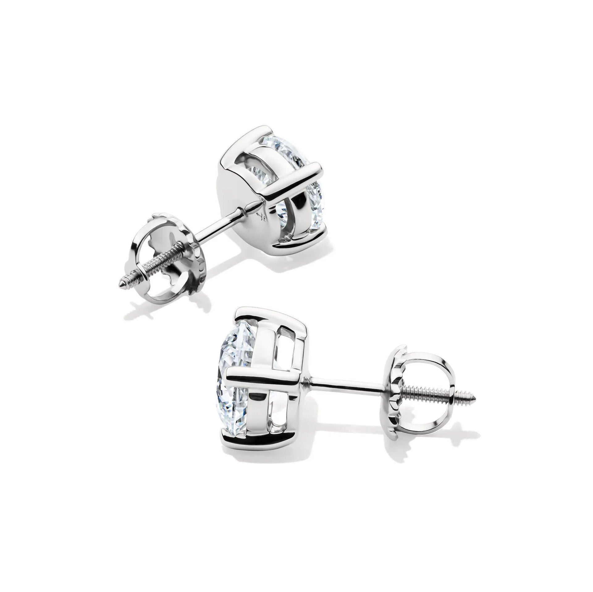 2 CT. Tw. Lab Grown Diamond Stud Earrings Platinum White Size 5.50mm