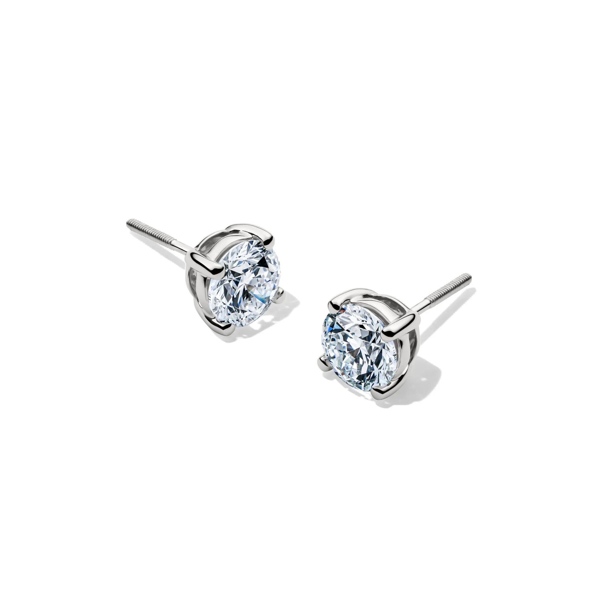 2 CT. Tw. Lab Grown Diamond Stud Earrings Platinum White Size 5.50mm