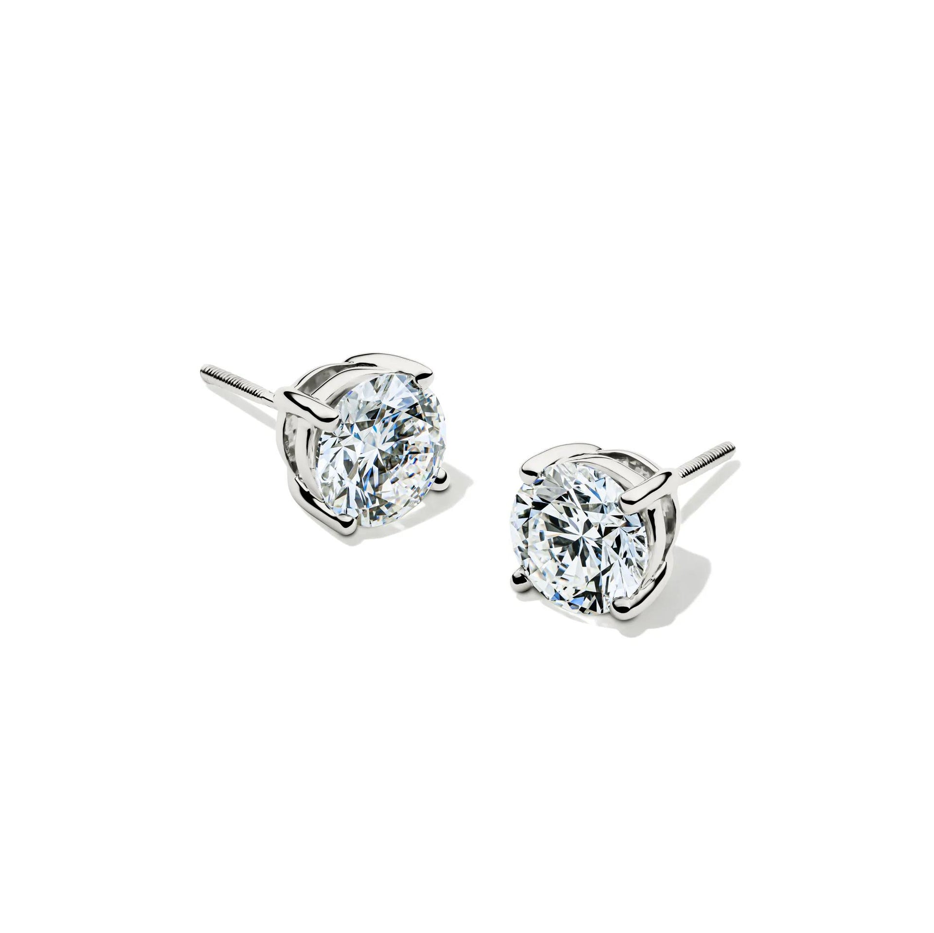3 CT. Tw. Lab Grown Diamond Stud Earrings Platinum White Size 6.00mm