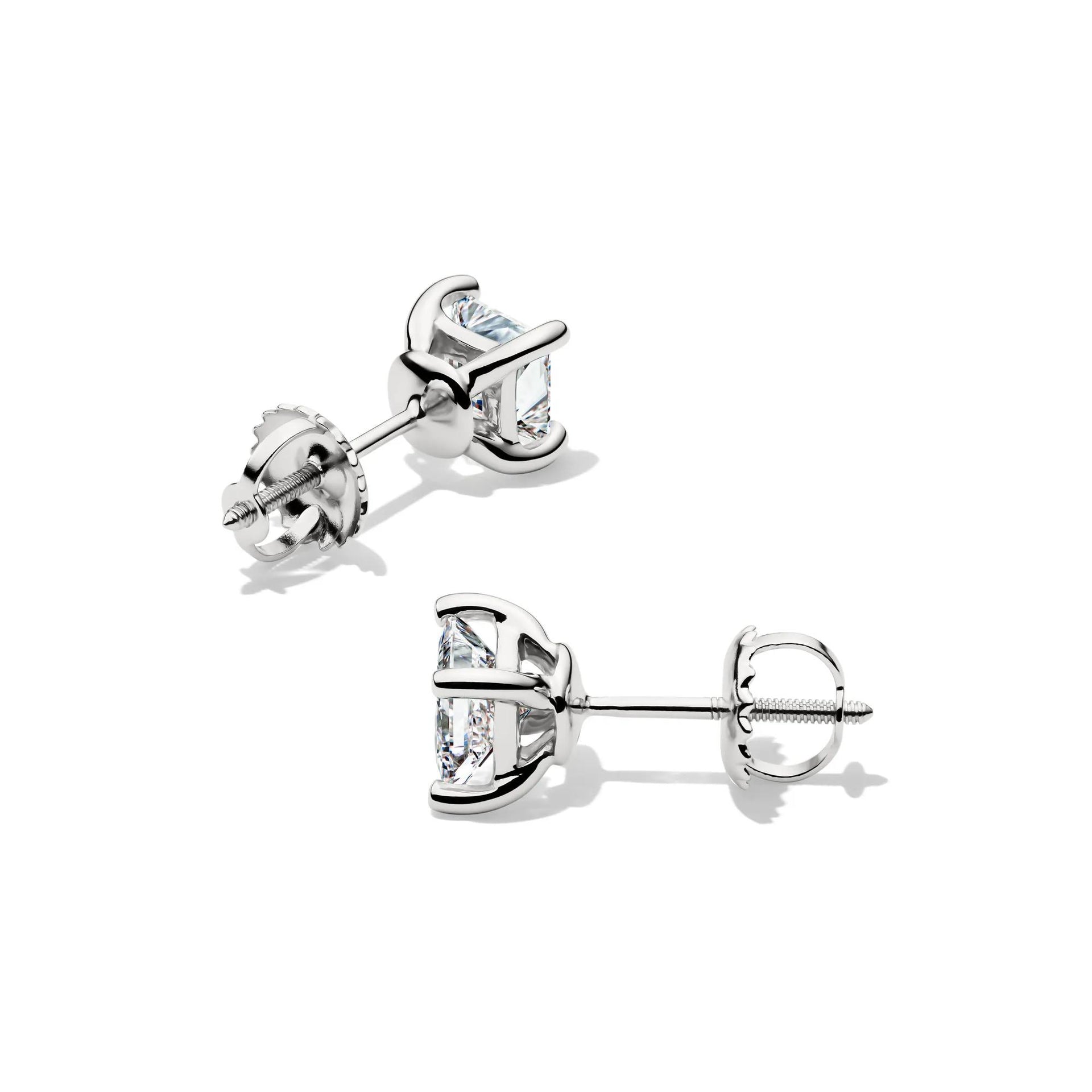 1 CT. Tw. Lab Grown Diamond Princess-Cut Martini Stud 14K White Gold Size 4.50mm