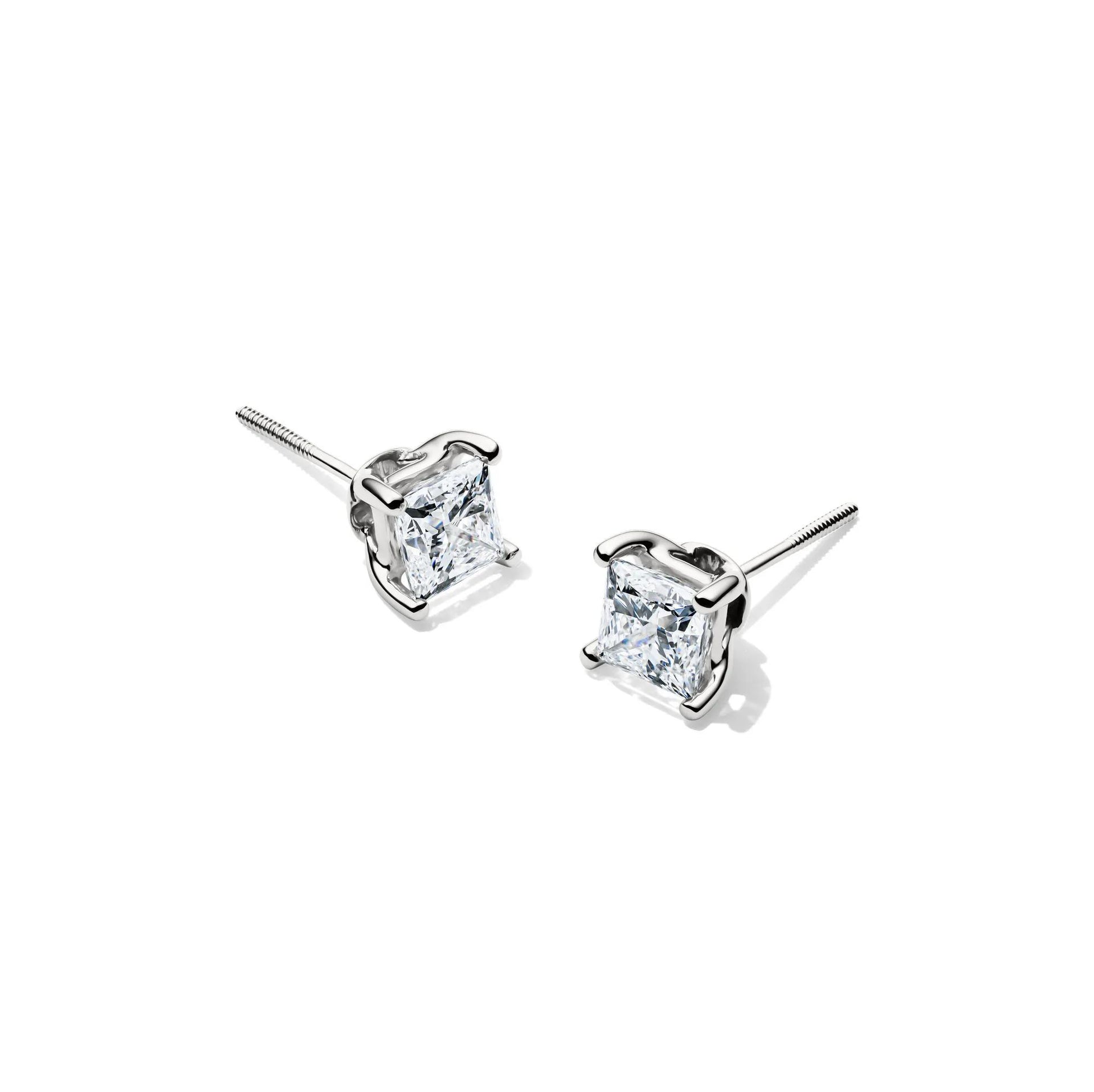 1/2 CT. Tw. Lab Grown Diamond Princess-Cut Martini Stud 14K White Gold
