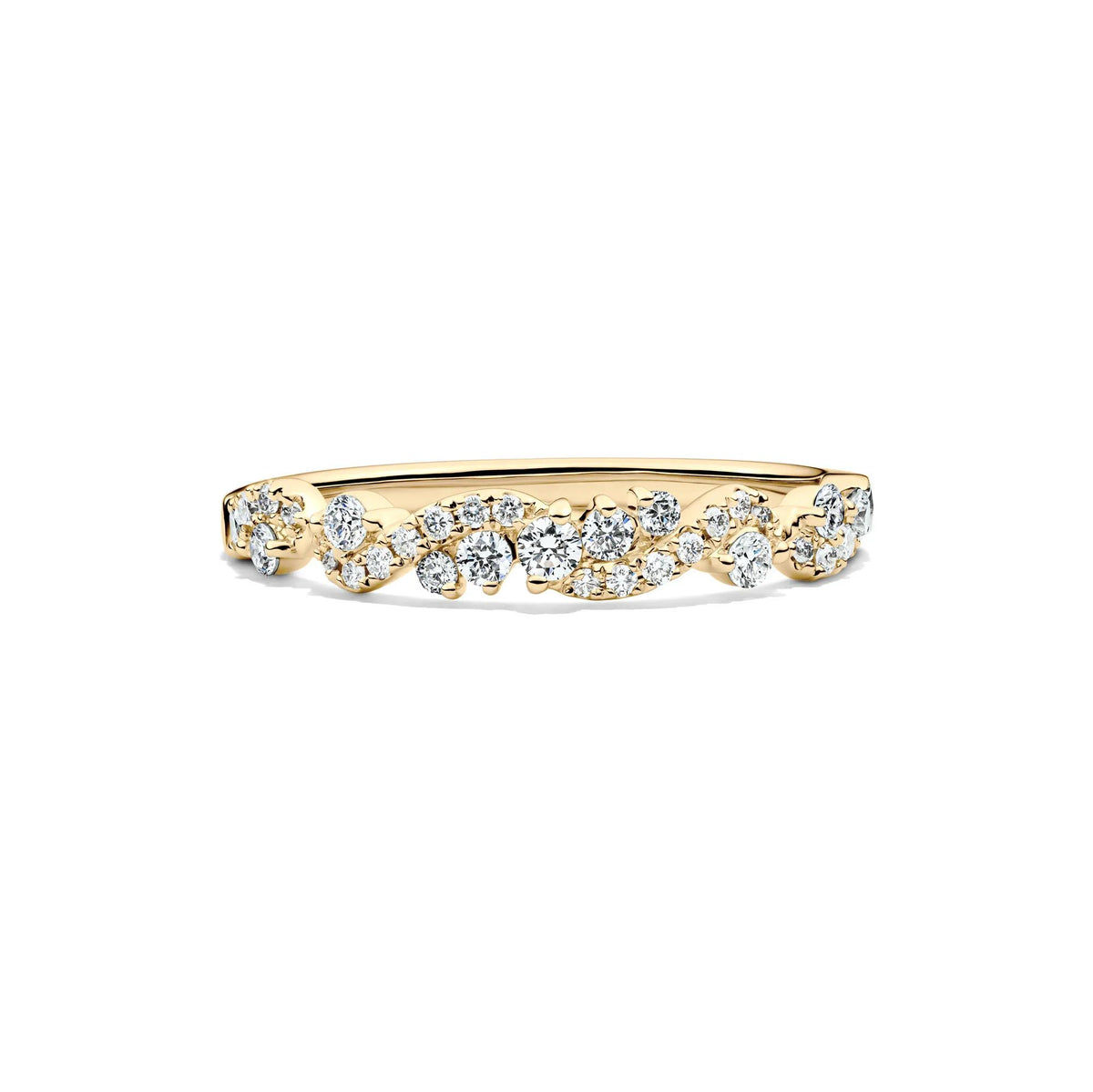 1/3 CT. Tw. Lab Grown Diamond Swirl Band Ring 14K Yellow Gold Size 6.5 1mm