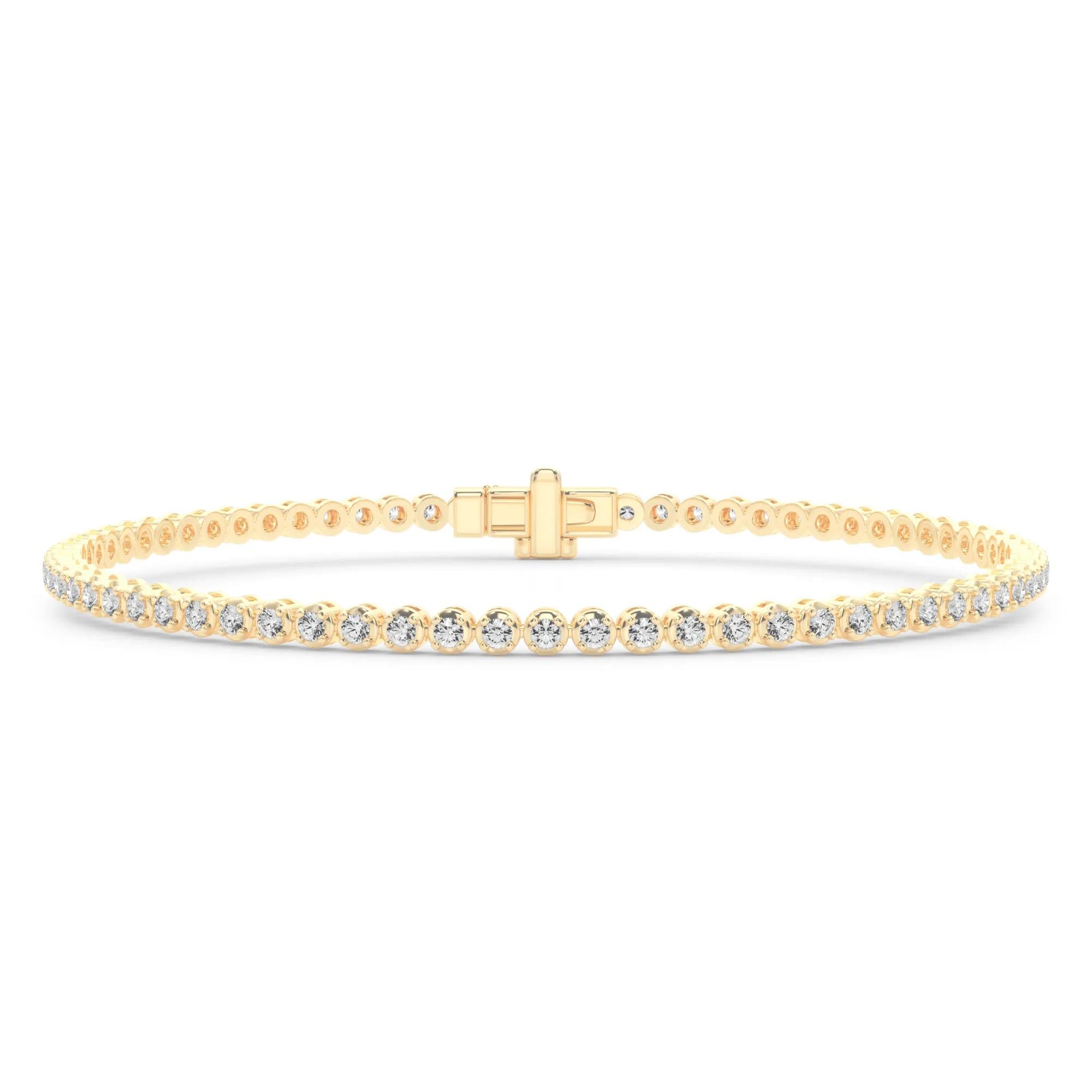 7/8 CT. Tw. Diamond Tennis Bracelet 10K Yellow Gold Size 2.00mm