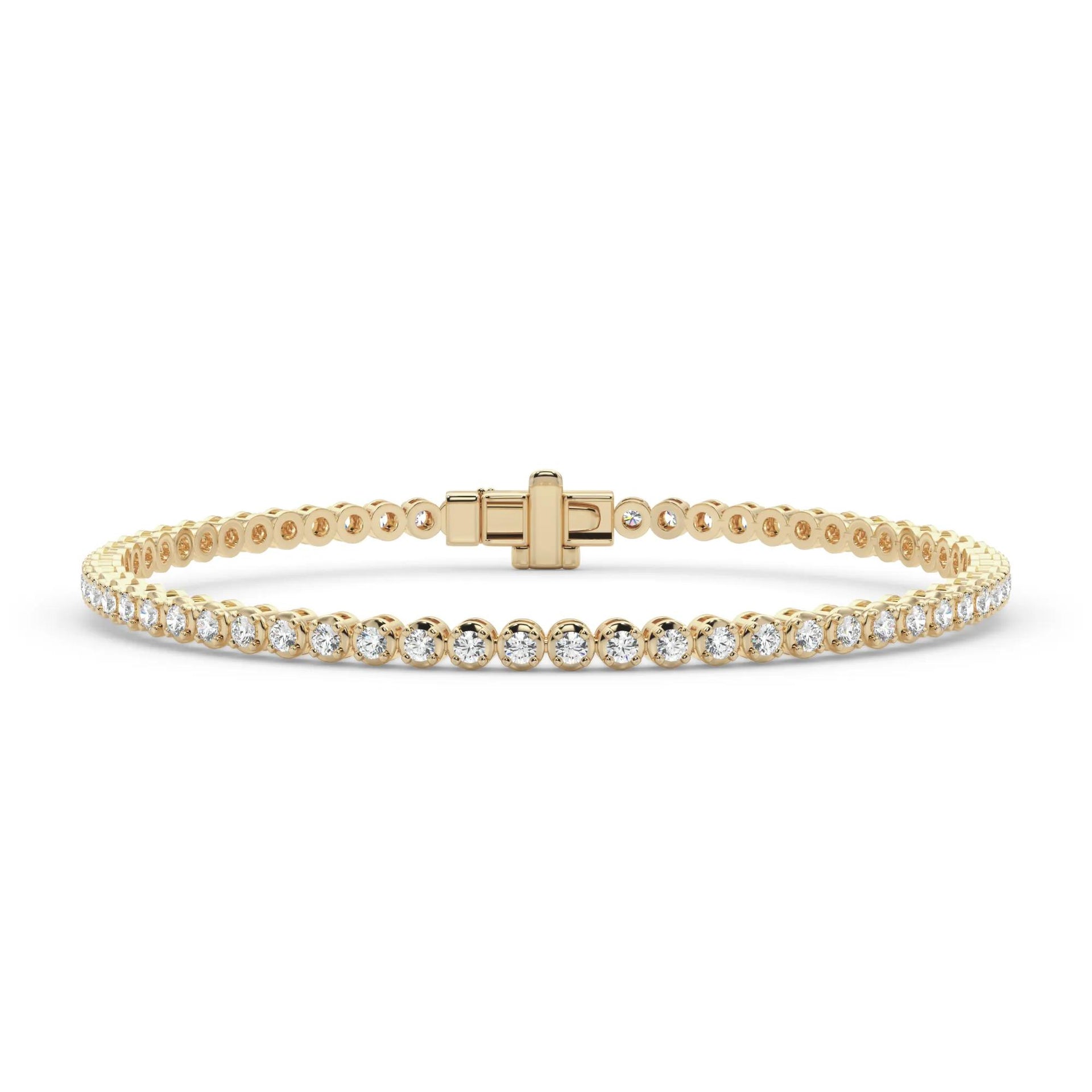2 1/7 CT. Tw. Diamond Tennis Bracelet 10K Yellow Gold Size 2.00mm