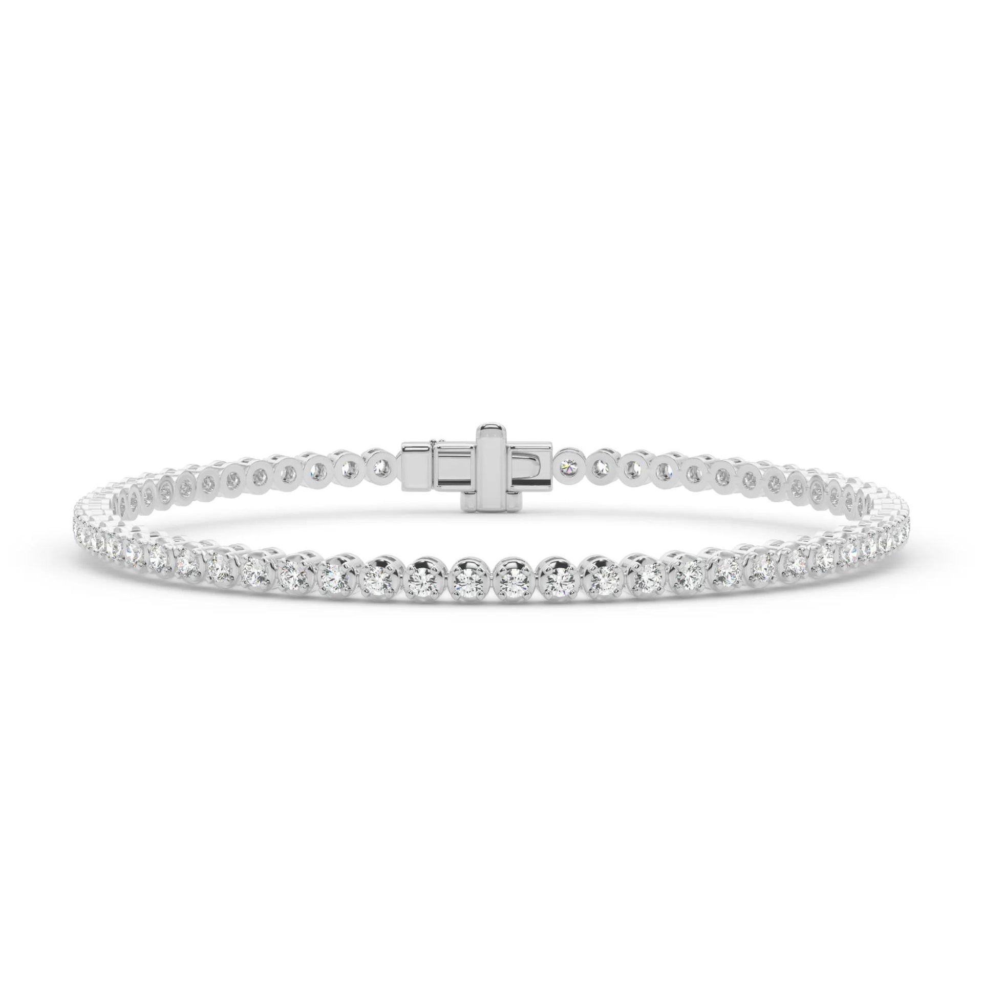 2 1/3 CT. Tw. Diamond Tennis Bracelet 10K Yellow Gold White Size 2.00mm