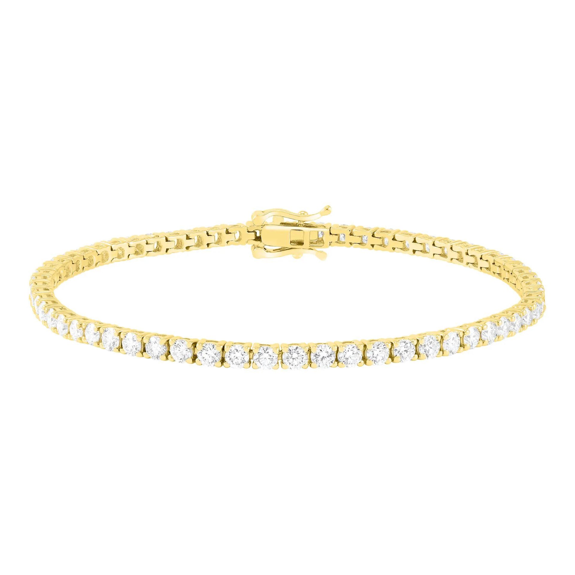 4 CT. Tw. Lab Grown Diamond Tennis Bracelet 14K Yellow Gold Size 2.90mm