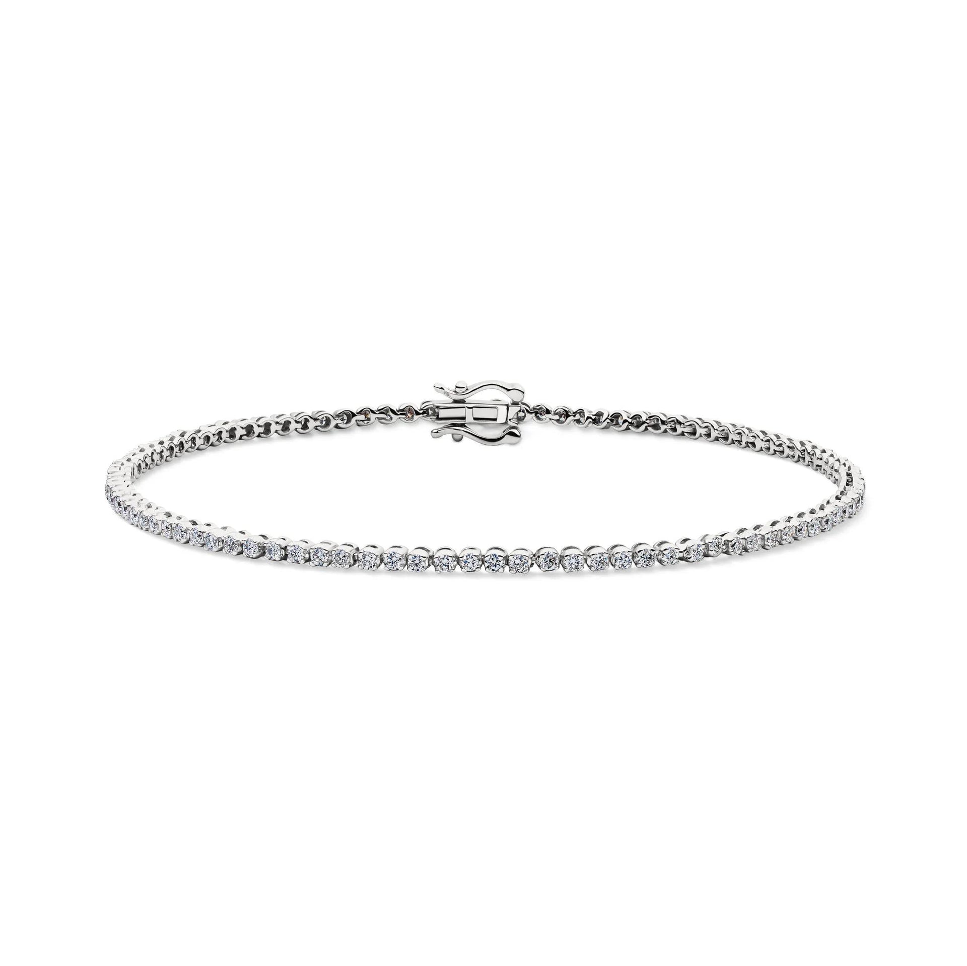 1 CT. Tw. Lab Grown Diamond Tennis Bracelet 14K White Gold Size 1.50mm