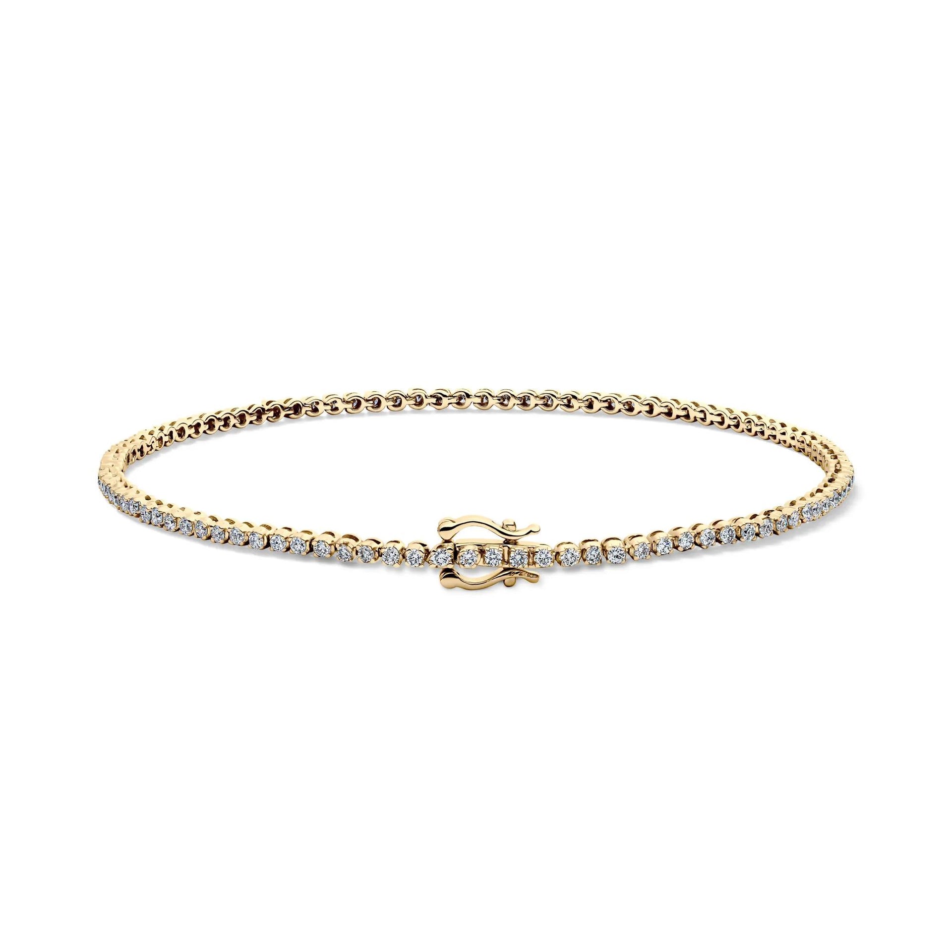 1 CT. Tw. Lab Grown Diamond Tennis Bracelet 14K Yellow Gold Size 1.50mm