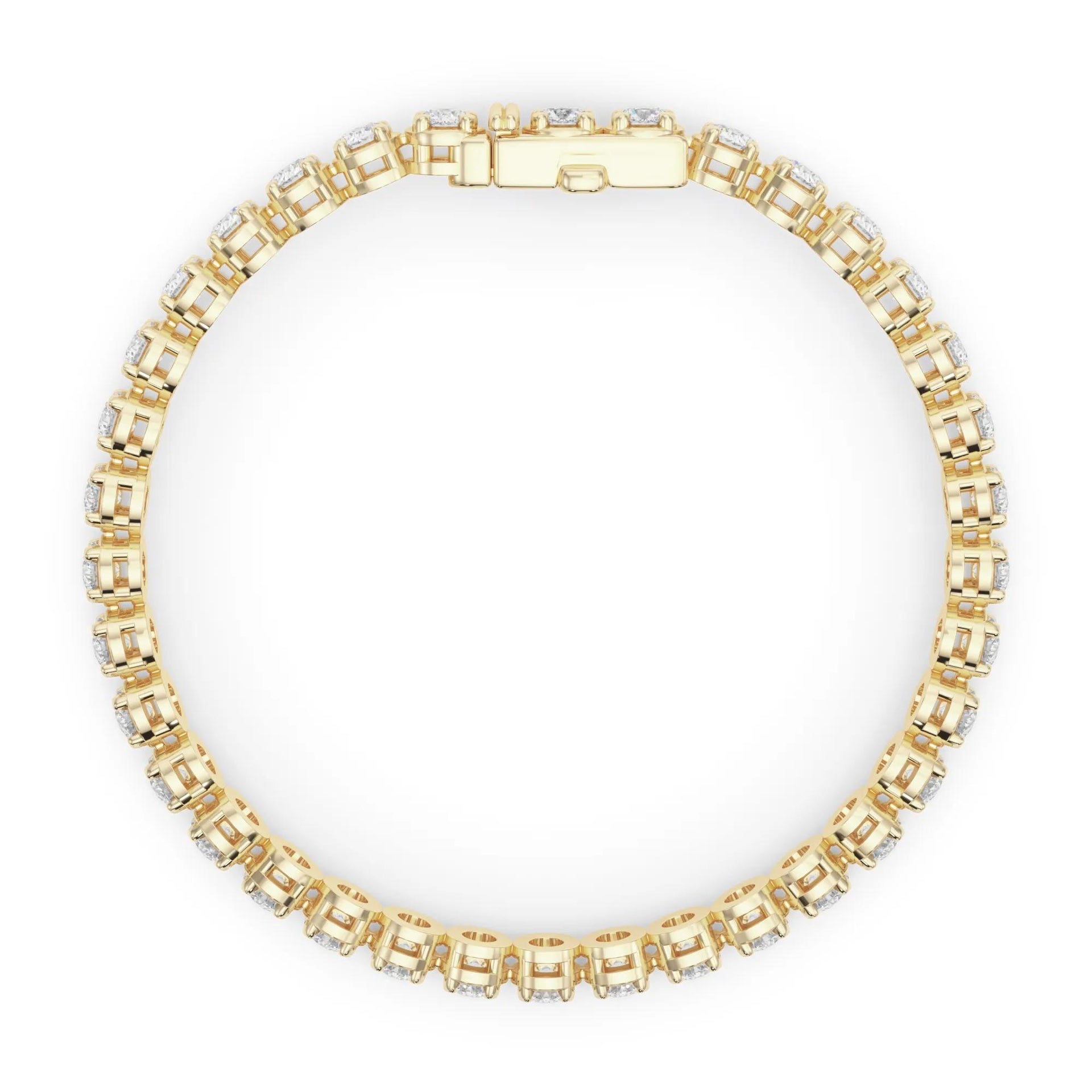 9 CT. Tw. Lab Grown Diamond Tennis Bracelet 14K Yellow Gold Size 2.00mm