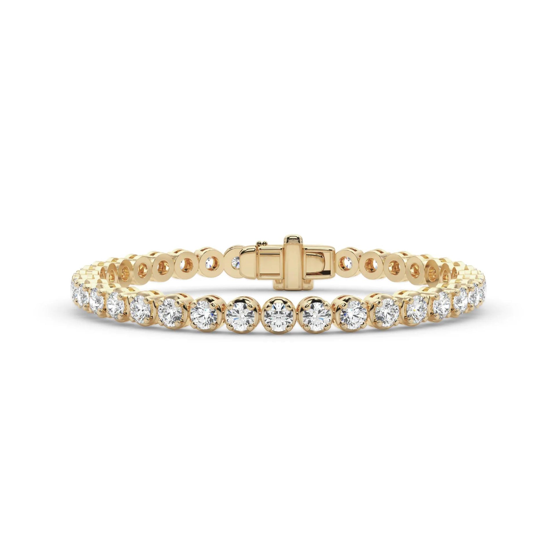 9 CT. Tw. Lab Grown Diamond Tennis Bracelet 14K Yellow Gold Size 2.00mm