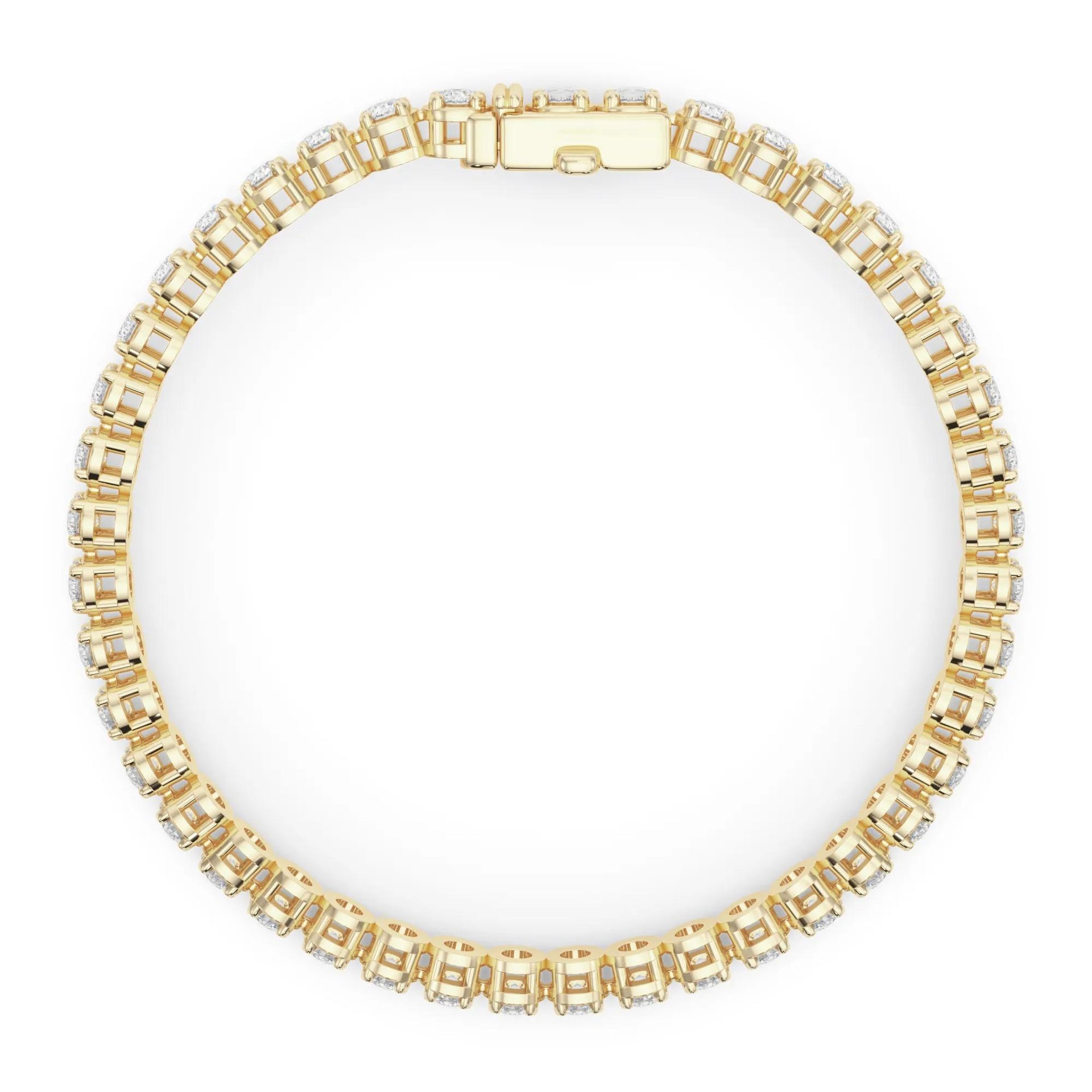 7 CT. Tw. Lab Grown Diamond Tennis Bracelet 14K Yellow Gold Size 2.00mm