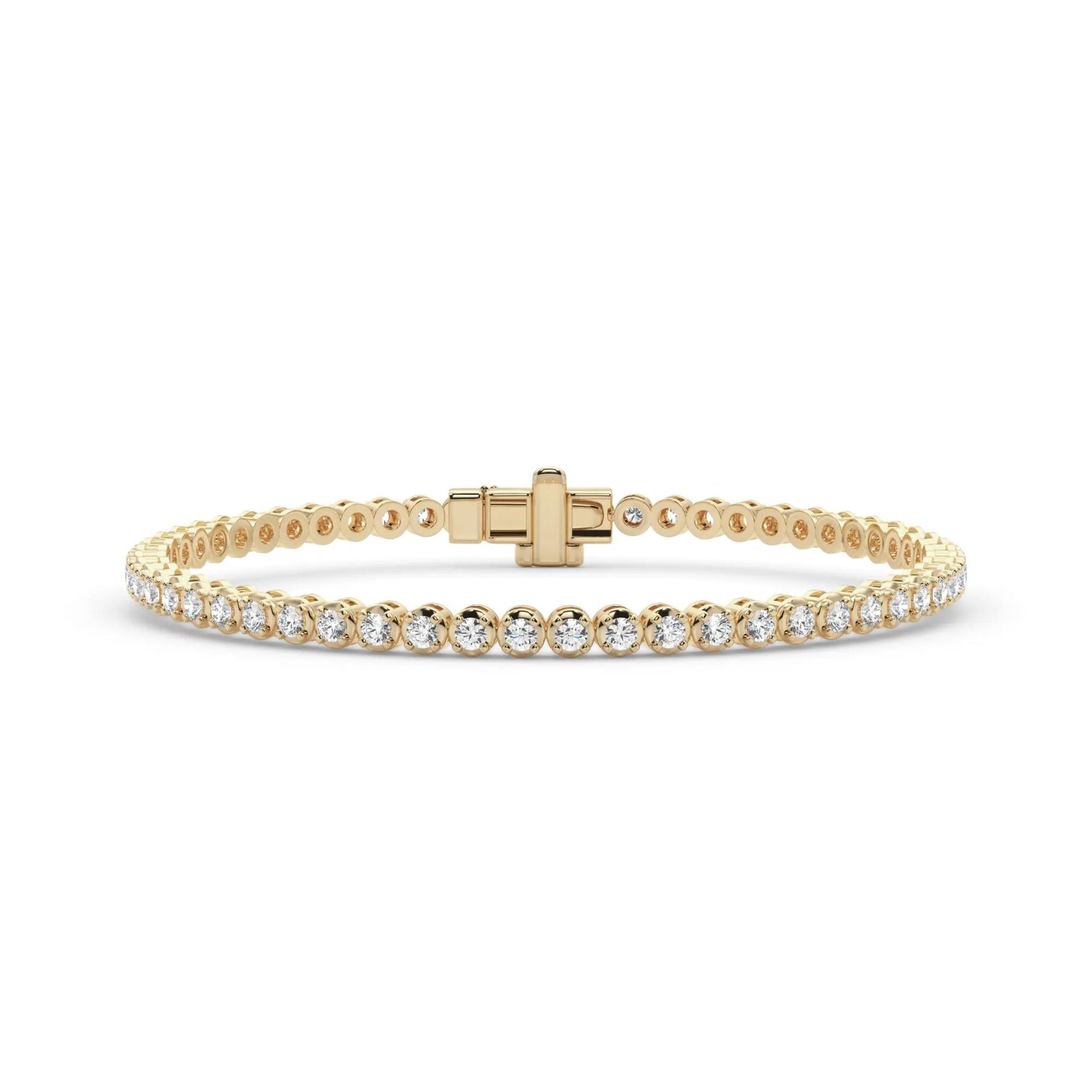 3 CT. Tw. Lab Grown Diamond Tennis Bracelet 14K Yellow Gold Size 2.00mm