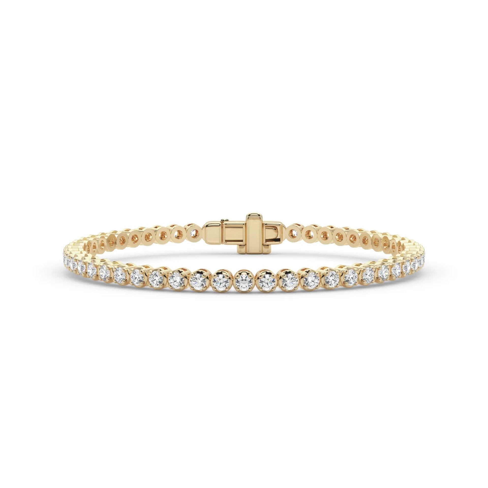 3 7/8 CT. Tw. Lab Grown Diamond Tennis Bracelet 14K Yellow Gold Size 2.00mm