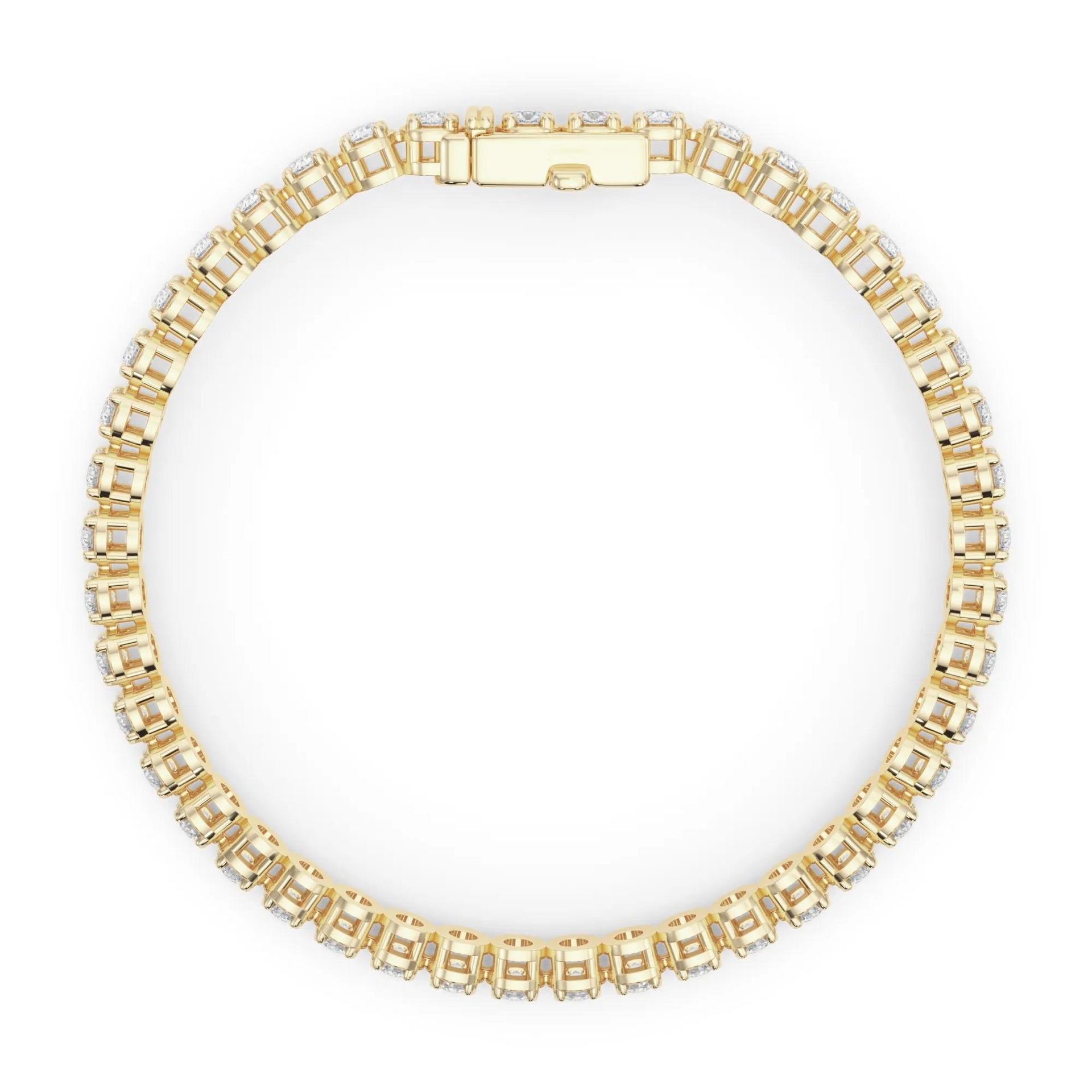 5 1/3 CT. Tw. Lab Grown Diamond Tennis Bracelet 14K Yellow Gold Size 2.00mm