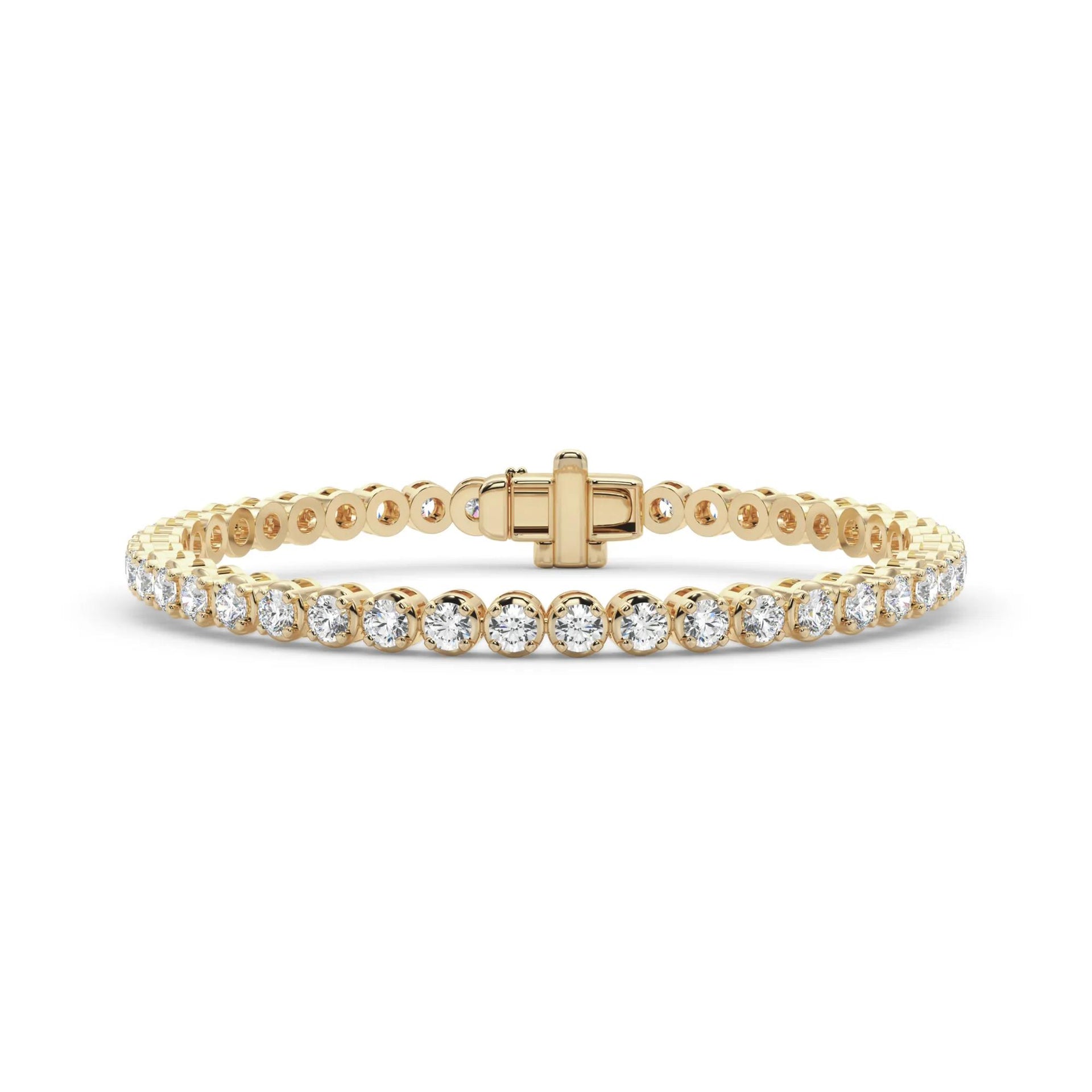 7 1/3 CT. Tw. Lab Grown Diamond Tennis Bracelet 14K Yellow Gold Size 2.00mm