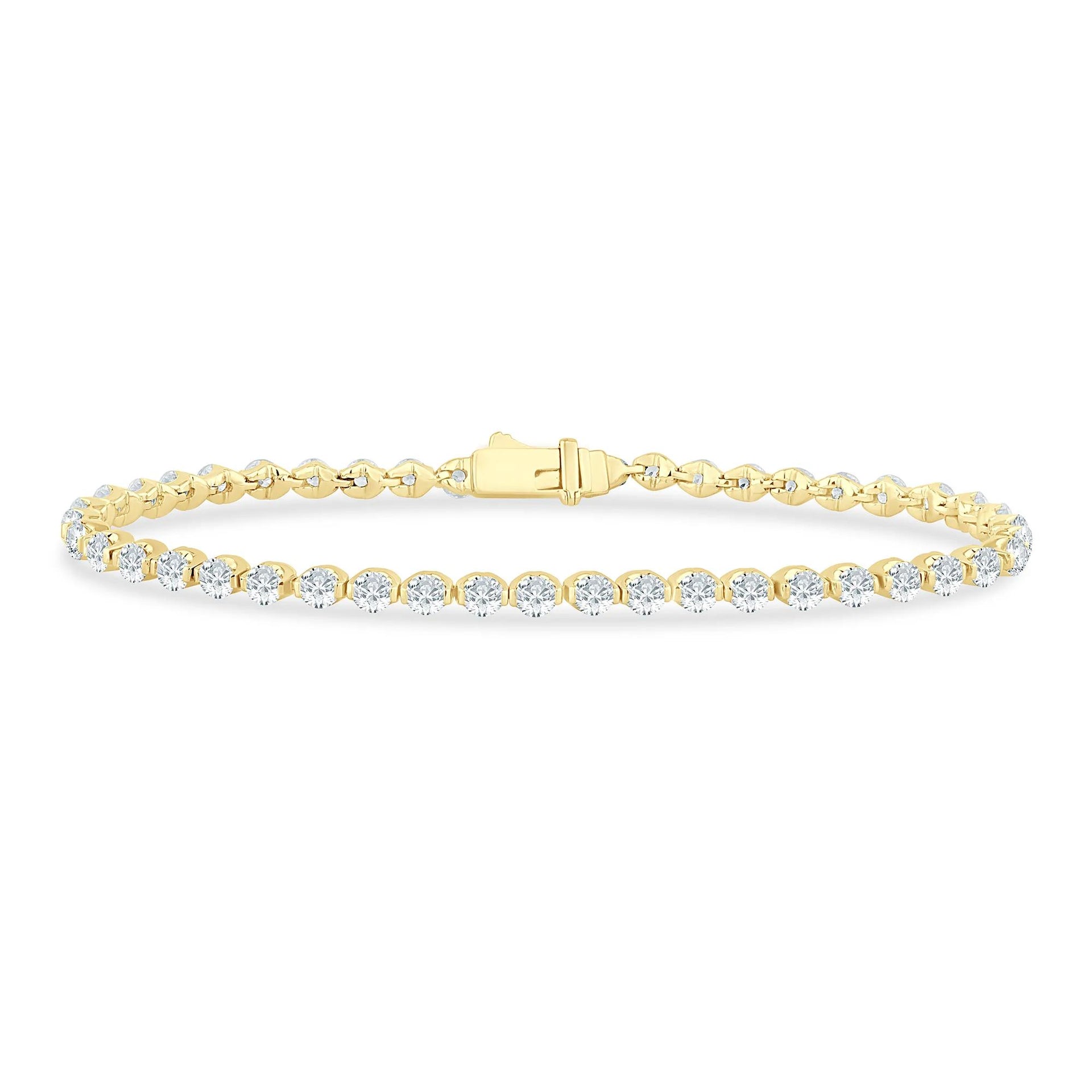 5 CT. Tw. Lab Grown Diamond Tennis Bracelet 14K Yellow Gold Size 3.00mm