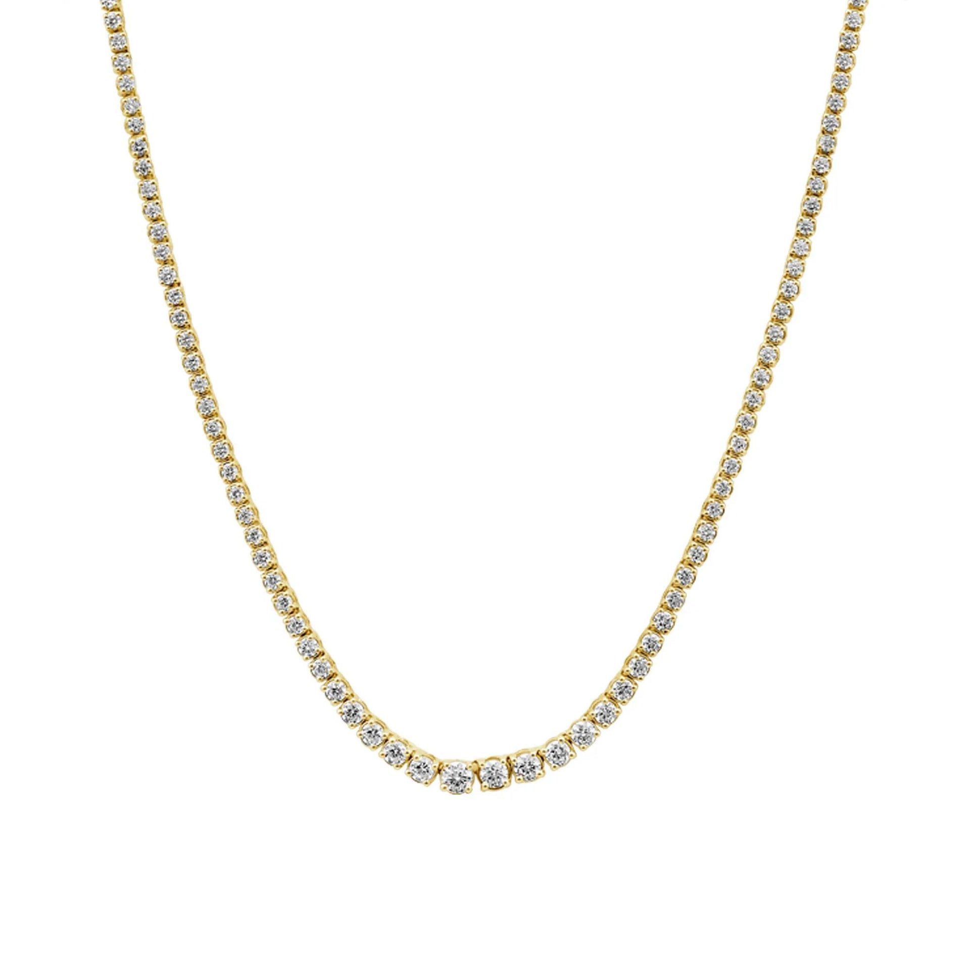 3 CT. Tw. Lab Grown Diamond Tennis Necklace 10K Yellow Gold Size 17"