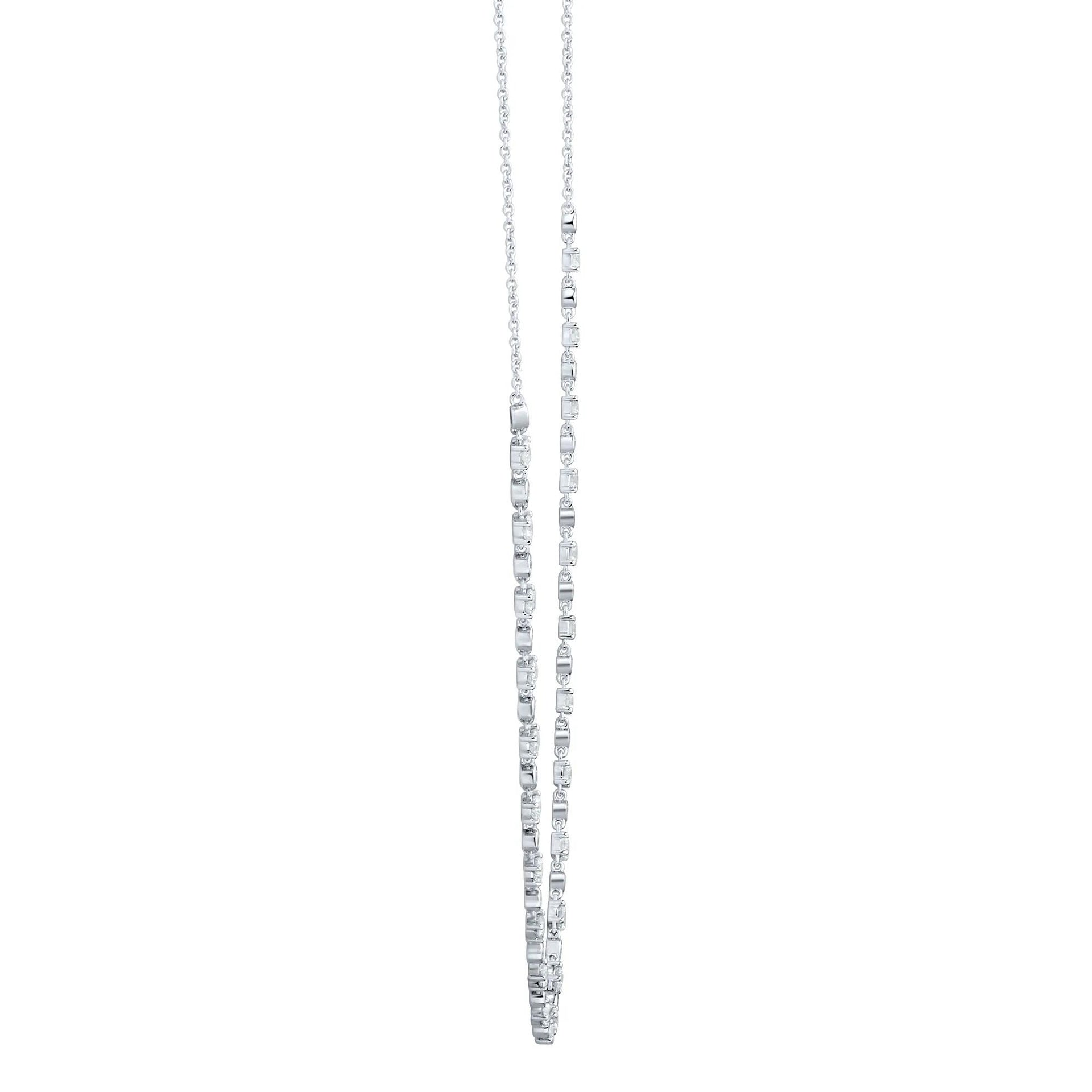 2 CT. Tw. Lab Grown Diamond Tennis Necklace 14K White Gold Size 17"