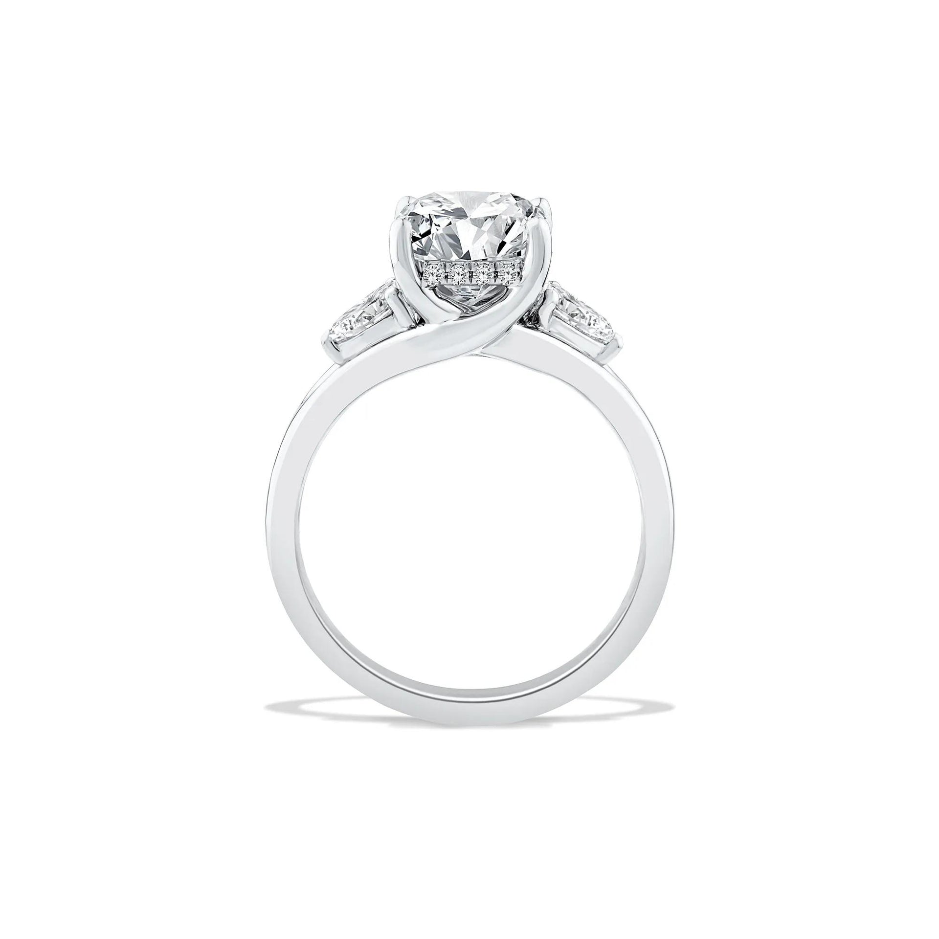 3 1/2 CT. Tw. Lab Grown Diamond Three-Stone Engagement Ring 14K White Gold Size 8