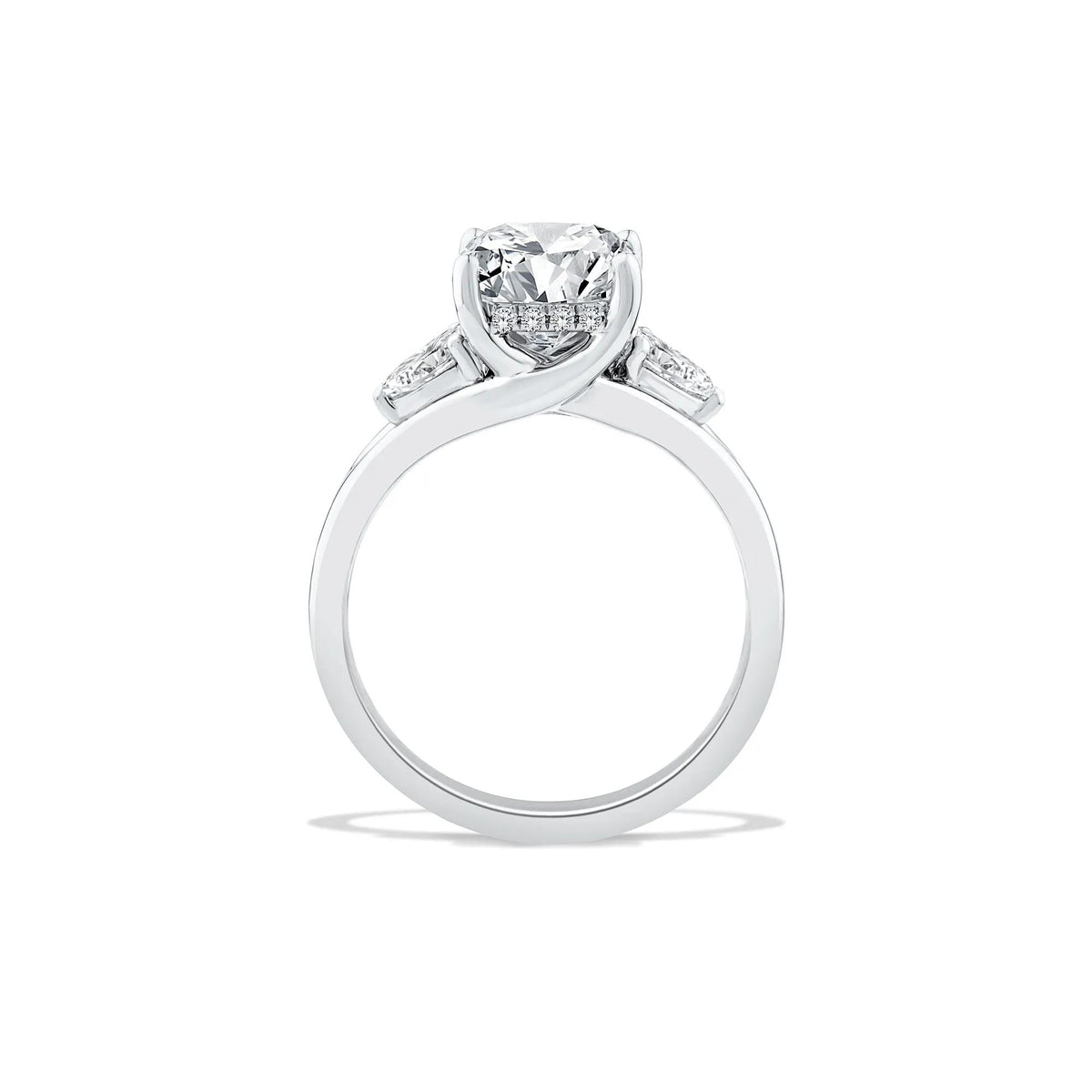 3 1/2 CT. Tw. Lab Grown Diamond Three-Stone Engagement Ring 14K White Gold Size 9