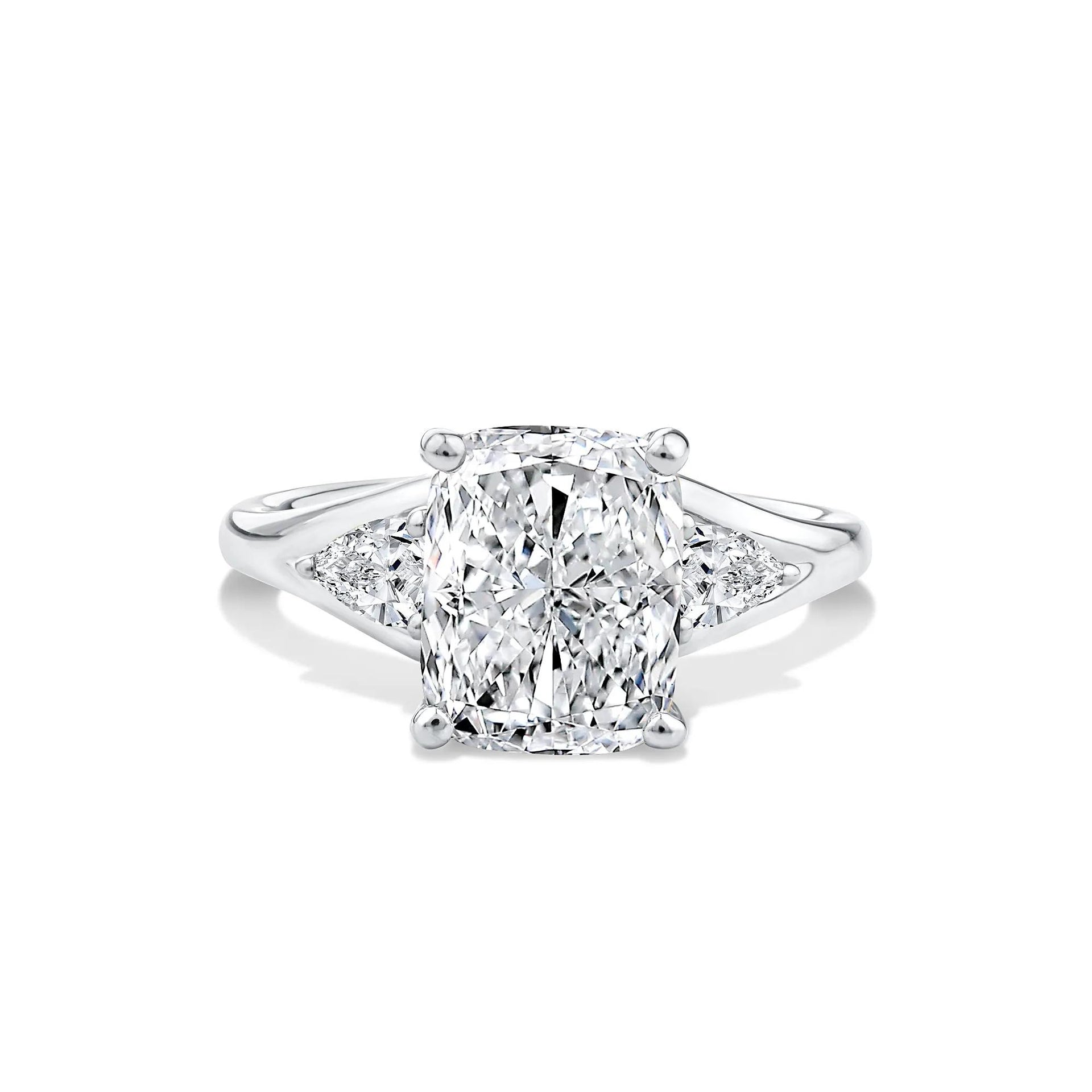 3 1/2 CT. Tw. Lab Grown Diamond Three-Stone Engagement Ring 14K White Gold Size 8