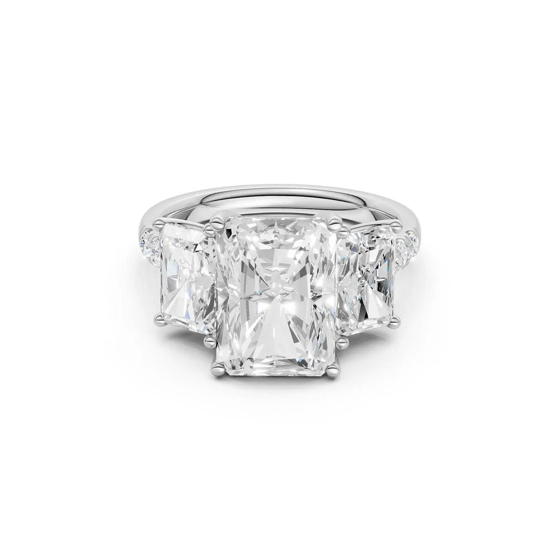 6 1/3 CT. Tw. Lab Grown Diamond Three-Stone Engagement Ring 14K White Gold Size 7 2mm