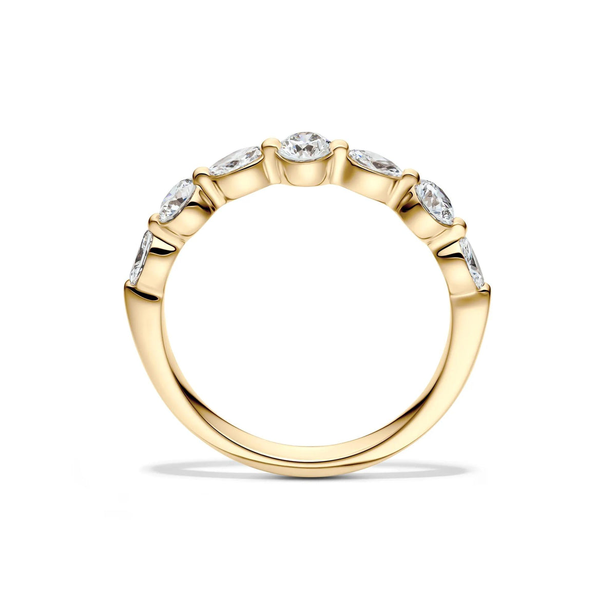 5/8 CT. Tw. Lab Grown Diamond Wedding Band Ring 14K Yellow Gold Size 7.5 2mm
