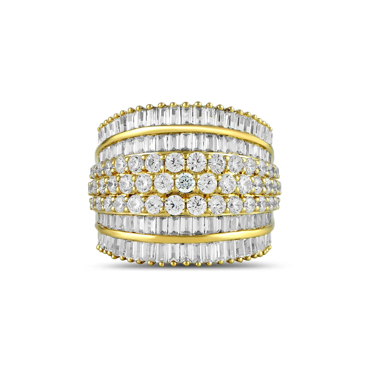2 7/8 CT. Tw. Lab Grown Diamond Wedding Band Ring 10K Yellow Gold Size 6