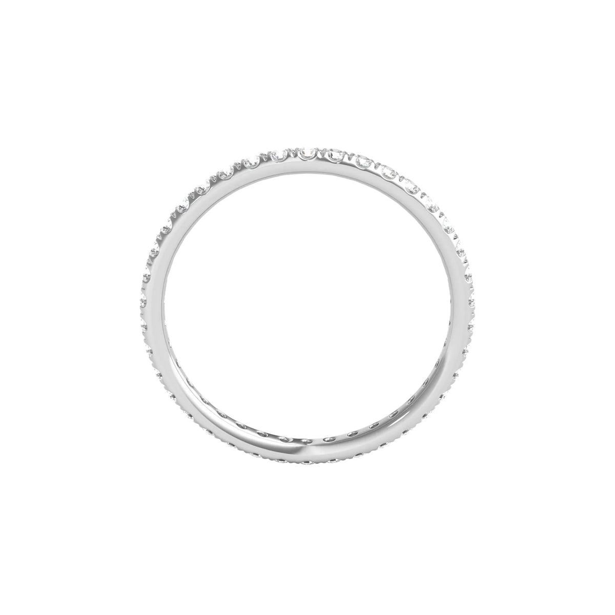 1/2 CT. Tw. Lab Grown Diamond Comfort Fit Eternity Band Ring 14K White Gold Round Brilliant Cut Size 5.5 2mm