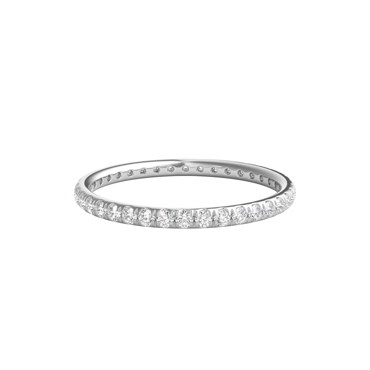 1/2 CT. Tw. Lab Grown Diamond Comfort Fit Eternity Band Ring 14K White Gold Round Brilliant Cut Size 5.5 2mm
