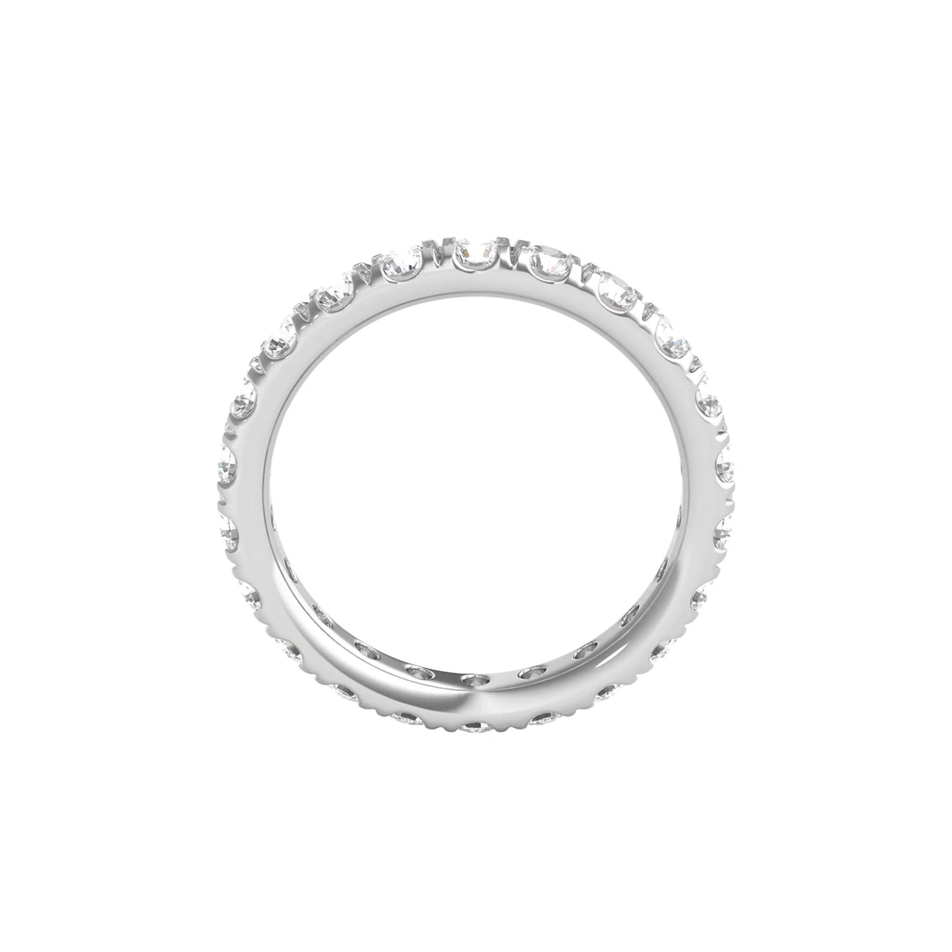 2 CT. Tw. Lab Grown Diamond Comfort Fit Eternity Band Ring 14K White Gold Round Brilliant Cut Size 6.5 2mm