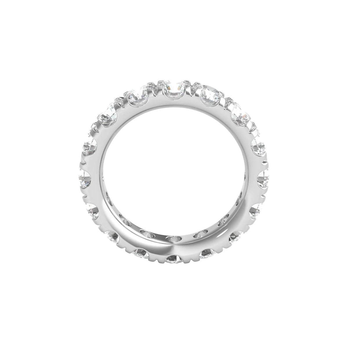 5 CT. Tw. Lab Grown Diamond Comfort Fit Eternity Band Ring Platinum Round Brilliant Cut White Size 6.5 2mm